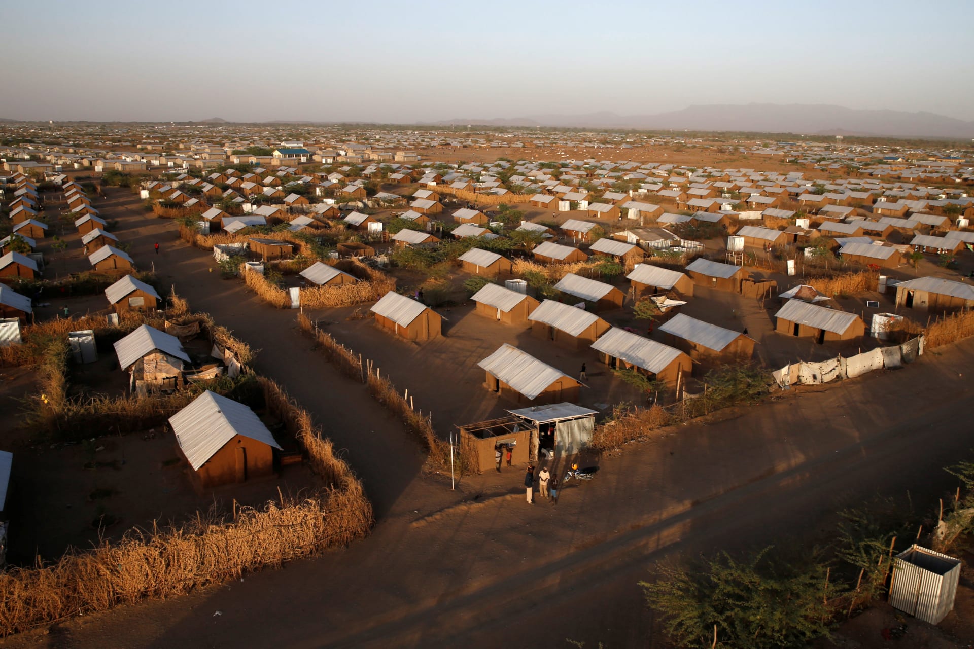 <p>An aerial view shows recently constructed houses at the Kakuma refugee camp in Turkana county, northwest of Nairobi, Kenya, January 31, 2018.</p>
