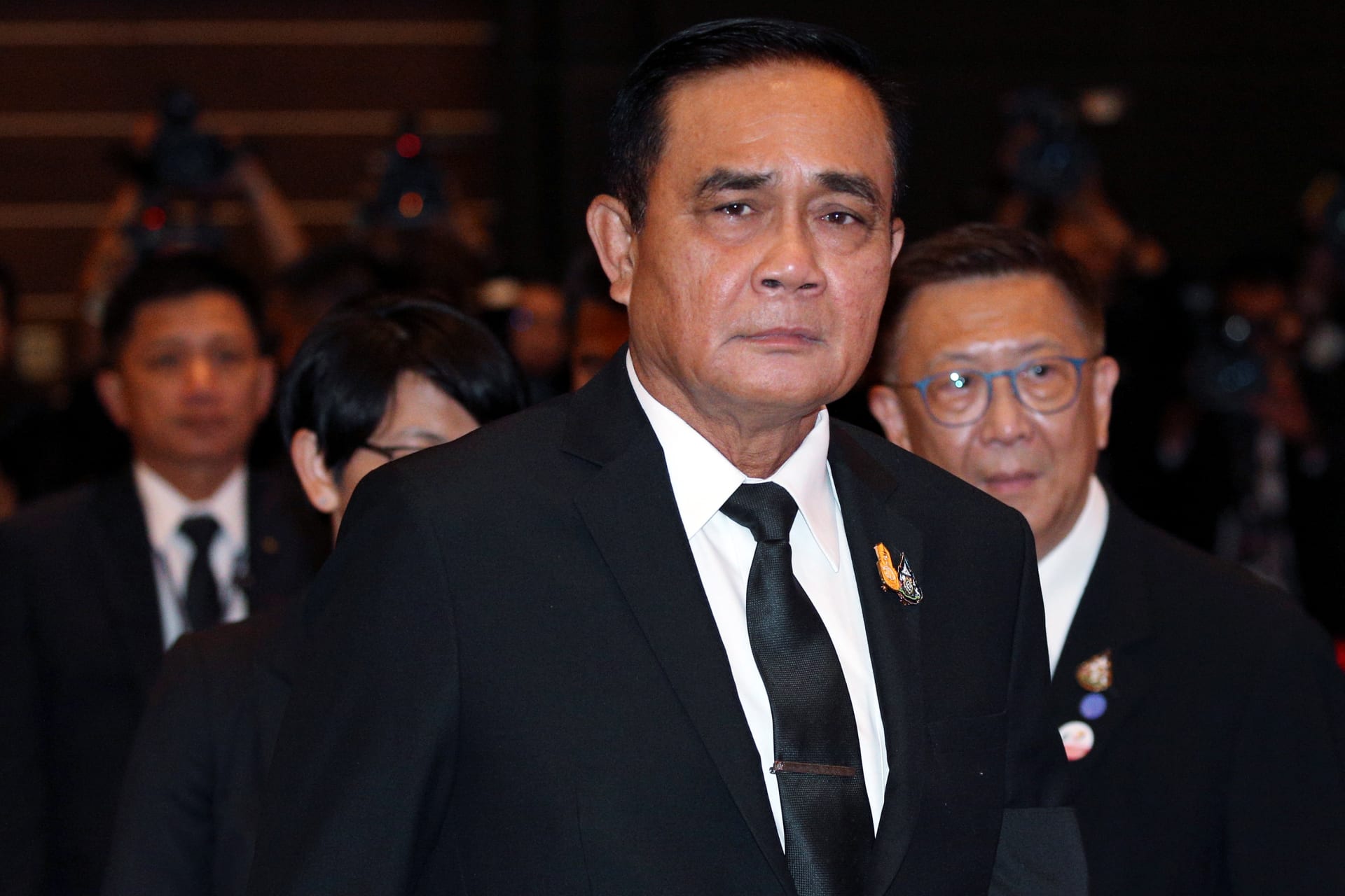 <p>Thailand’s Prime Minister Prayuth Chan-ocha attends the 2019 National Anti-Trafficking in Persons Day at a Convention Center in Bangkok, Thailand, on June 5, 2019. </p>
