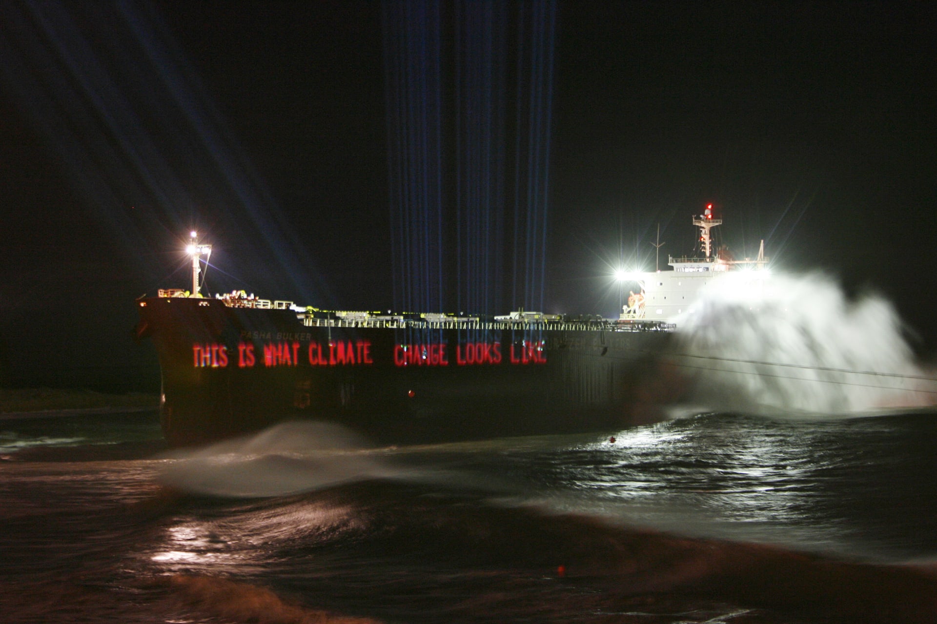 <p>The 40,000 tonne coal ship Pasha Bulker after running aground near the coal port of Newcastle on Australia’s east coast on June 8, 2007.</p>
