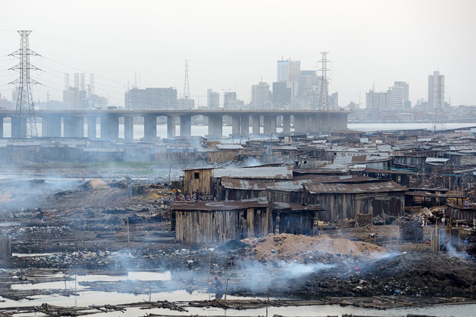 <p>Makoko is a slum neighbourhood located in Lagos. The community, which initially was founded as a fishing village, eventually developed into a slum as a result of population explosion. March 16, 2016 in Lagos, Nigeria.</p>
