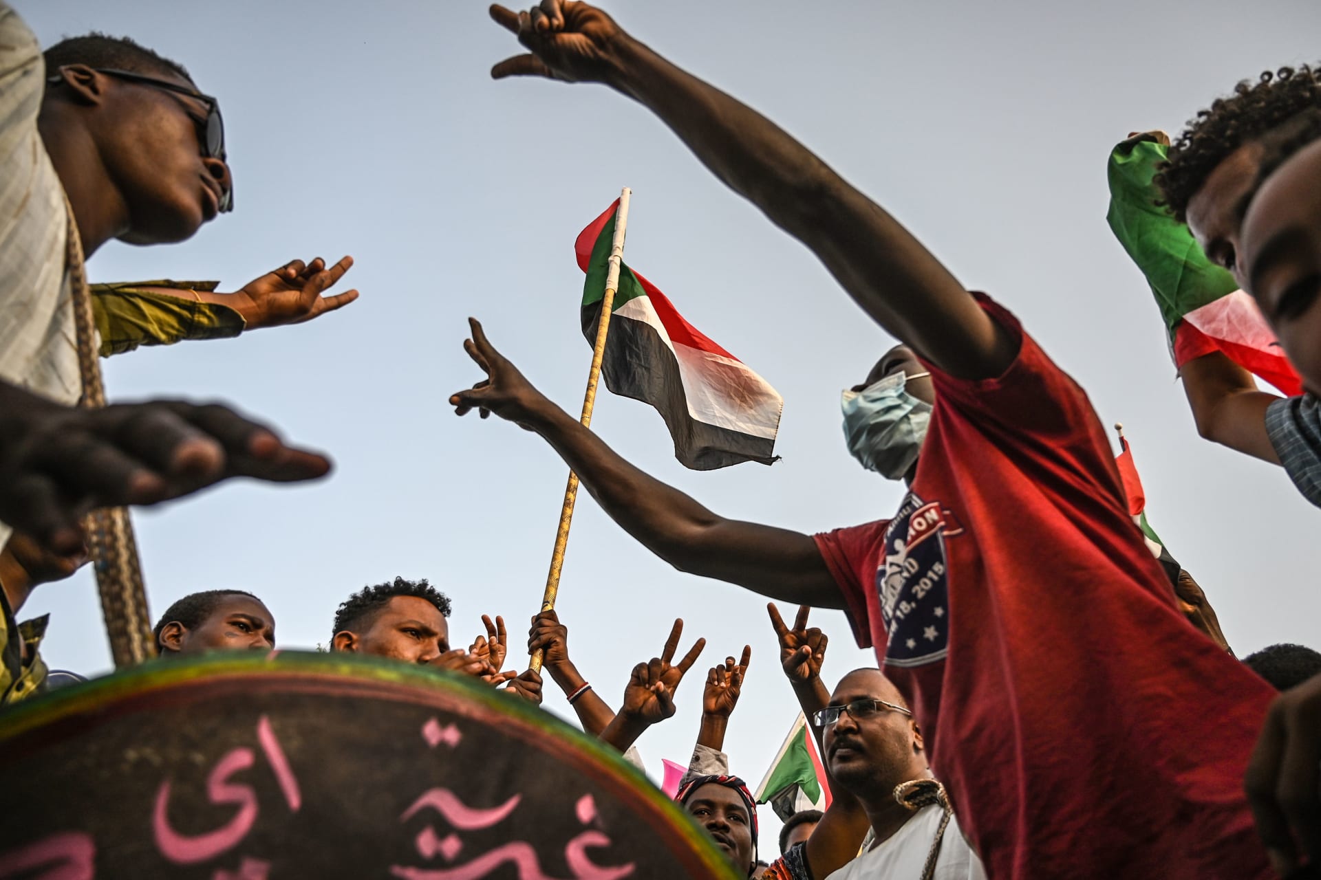 <p>Protesters gathered outside the army headquarters in Khartoum shortly after President Omar al-Bashir’s ouster in April.</p>
