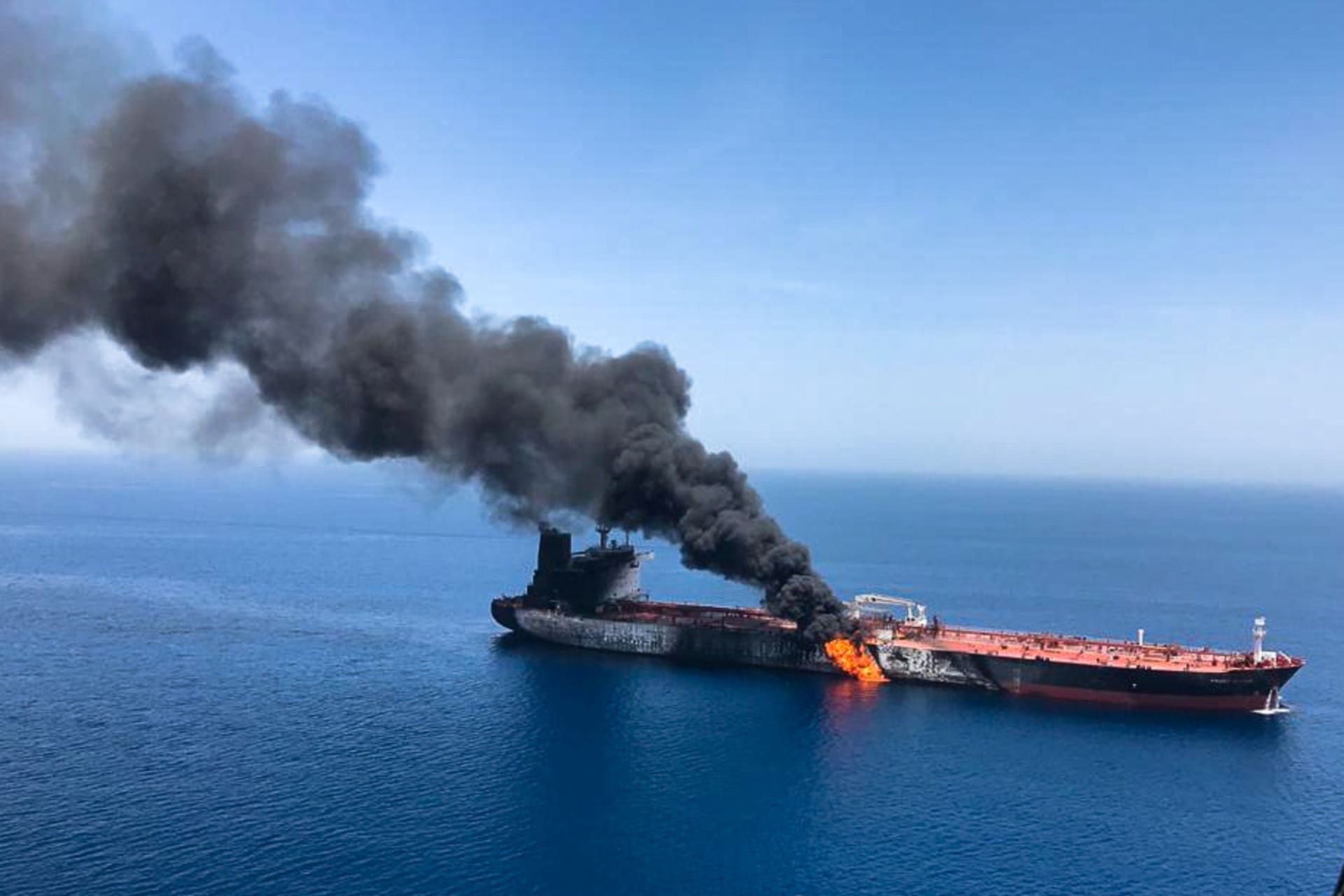 <p>Explosions that damaged two tankers south of the Strait of Hormuz on June 13, 2019 come a month after four vessels were targeted in “sabotage attacks” off the coast of the United Arab Emirates.</p>
