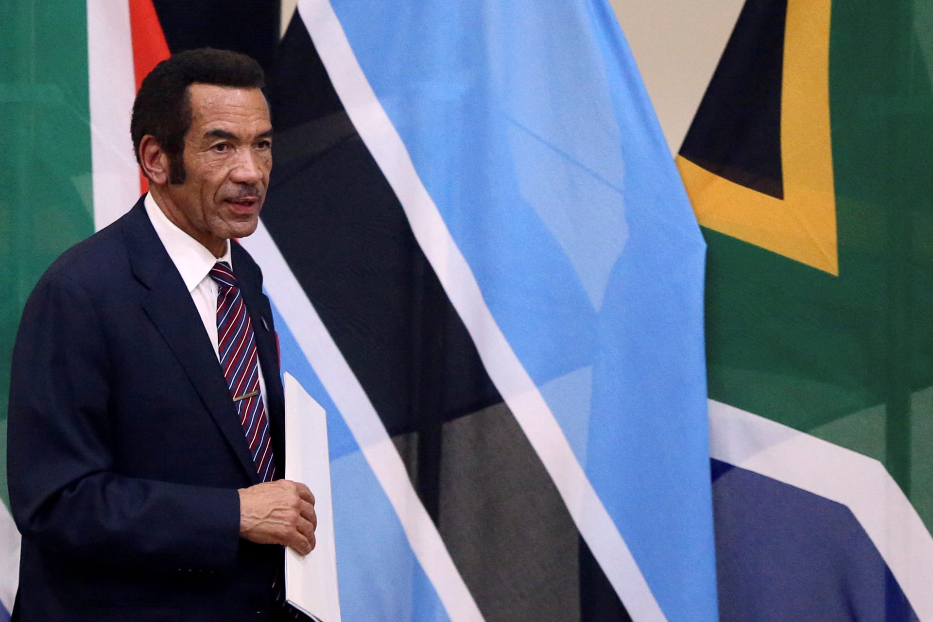 <p>Former Botswana President Ian Khama at the Botswana-South Africa Bi-National Commission (BNC) in Pretoria, South Africa, November 11, 2016.</p>

