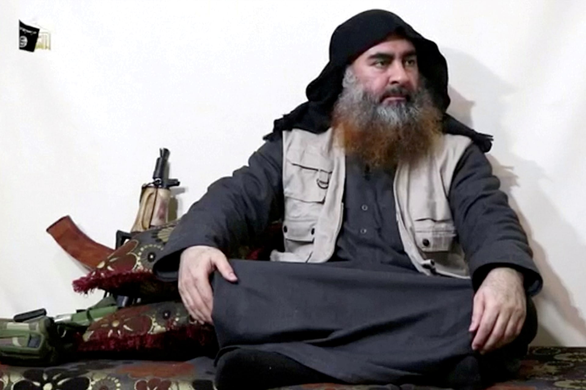 <p> A bearded man with Islamic State leader Abu Bakr al-Baghdadi’s appearance speaks in this screen grab taken from video released on April 29, 2019. </p>