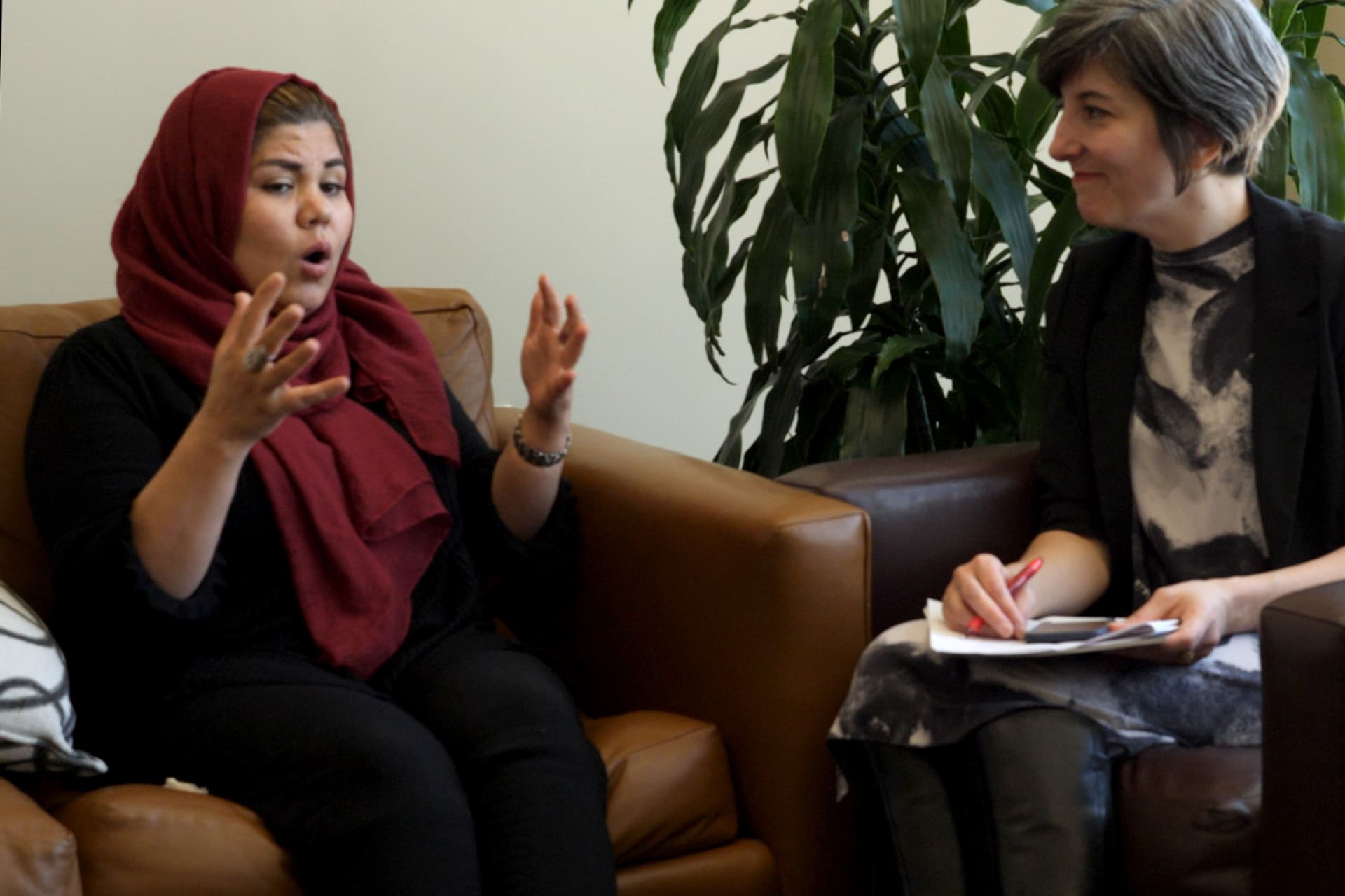 <p>Wazhma Frogh speaks about women’s roles in the Afghan peace process, May 2019.</p>
