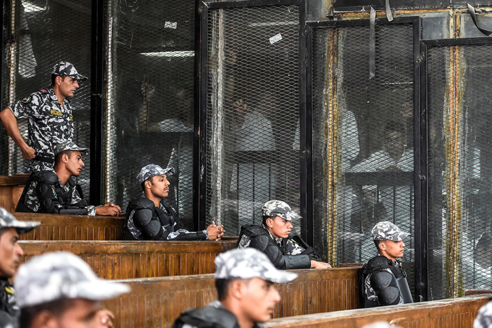 <p>Members of the Muslim Brotherhood are tried in Cairo on charges related to demonstrations against President Mohammed Morsi’s ouster. </p>
