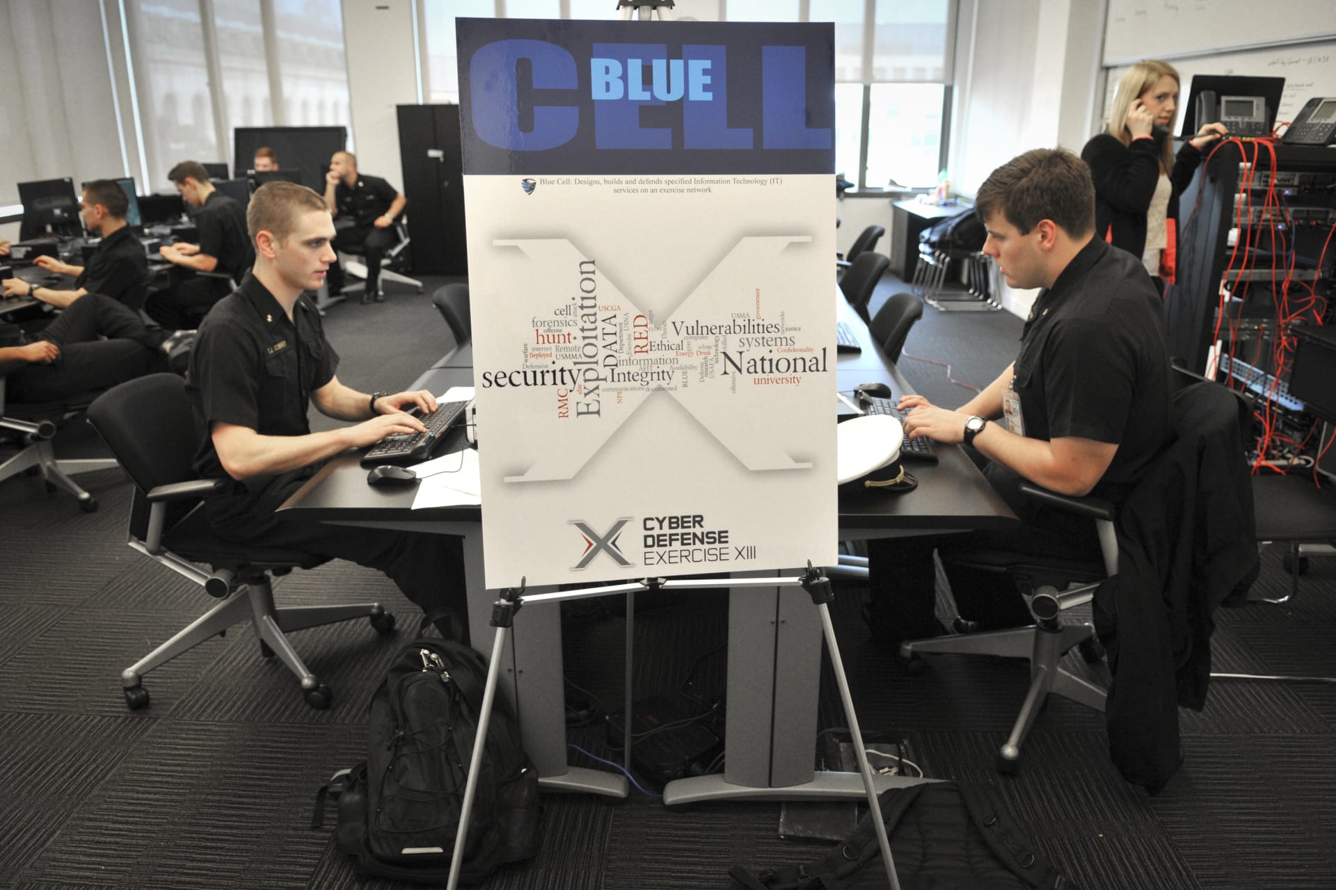 <p>Competitors participate in the 13th National Security Agency cyber competition, April 17, 2013. </p>
