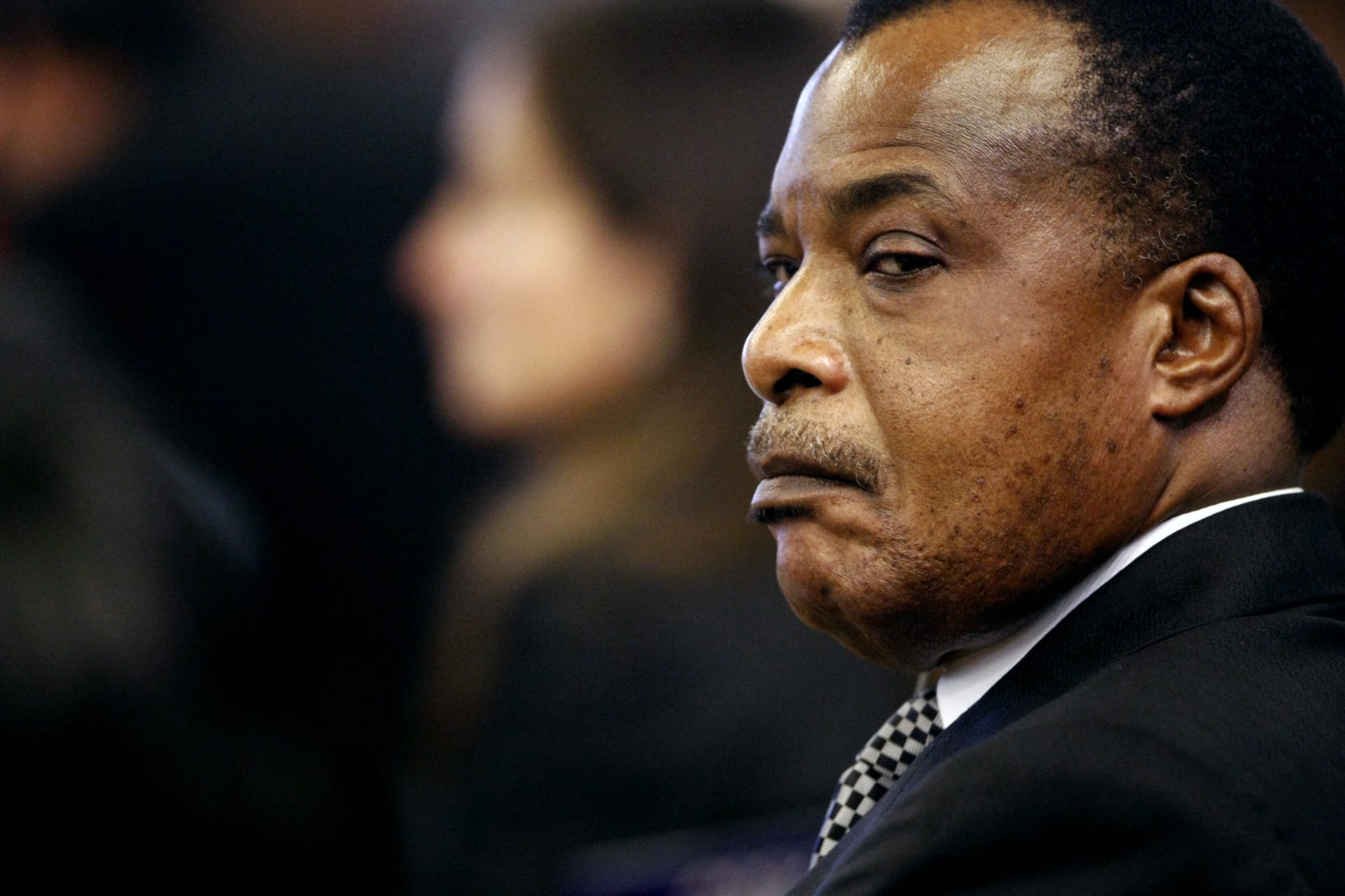 <p>Republic of Congo President Denis Sassou-Nguesso attends the Food and Agriculture Organisation Food Security Summit in Rome November 16, 2009.</p>
