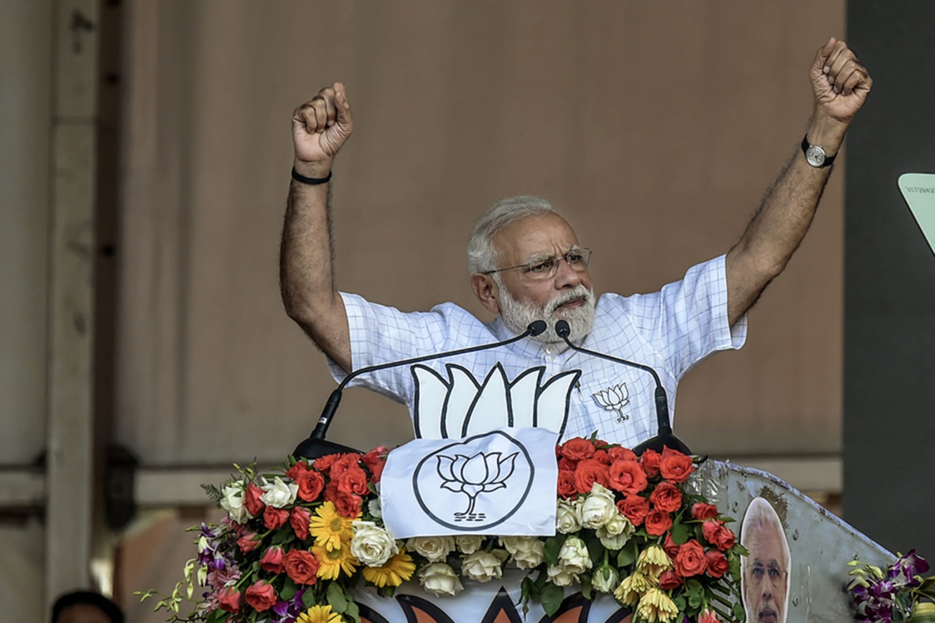 <p>Indian Prime Minister Narendra Modi speaks at a rally ahead of the country’s general election.</p>
