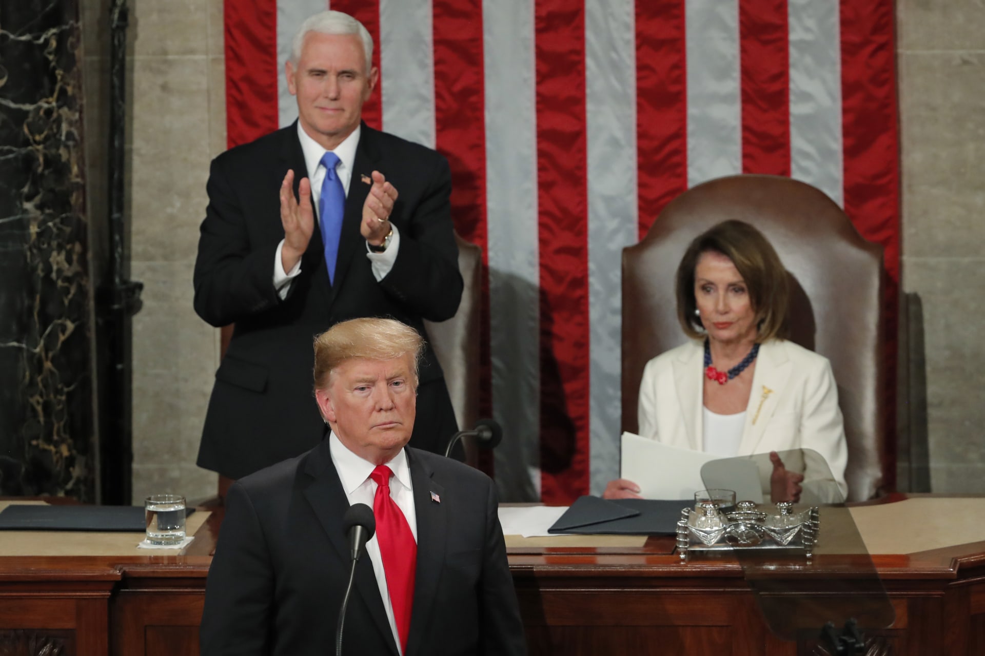 <p>U.S. President Donald J. Trump delivers his State of the Union address to a joint session of Congress on Capitol Hill in Washington, DC, February 5, 2019.</p>
