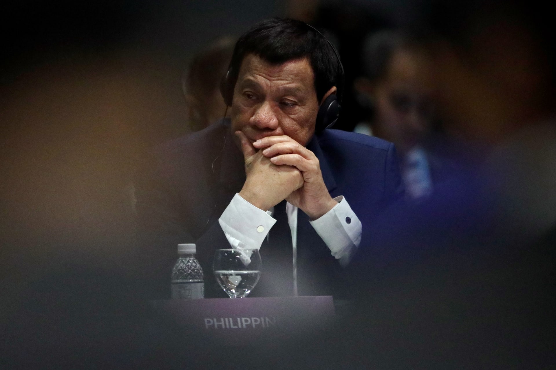 <p>Philippines President Rodrigo Duterte attends the ASEAN Plus Three (APT) Summit in Singapore, November 15, 2018. </p>
