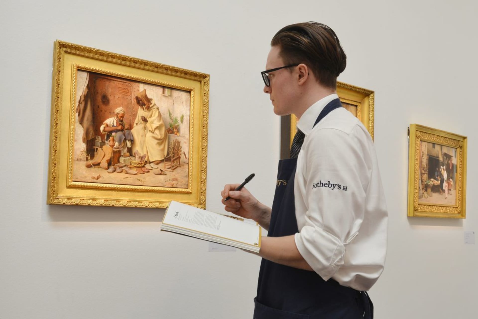 <p>The Cobbler by Jean Discart at Sotheby’s auction house in London on April 20.</p>
