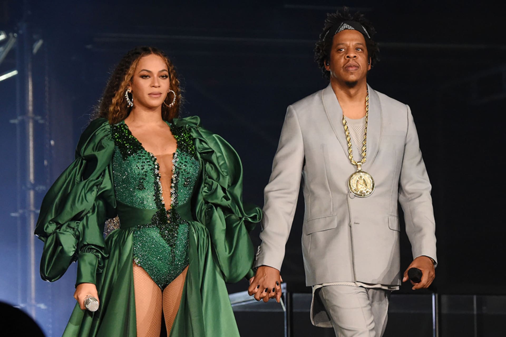 <p>Beyonce and Jay-Z perform during the Global Citizen Festival: Mandela 100 at FNB Stadium on December 2, 2018 in Johannesburg, South Africa.</p>
