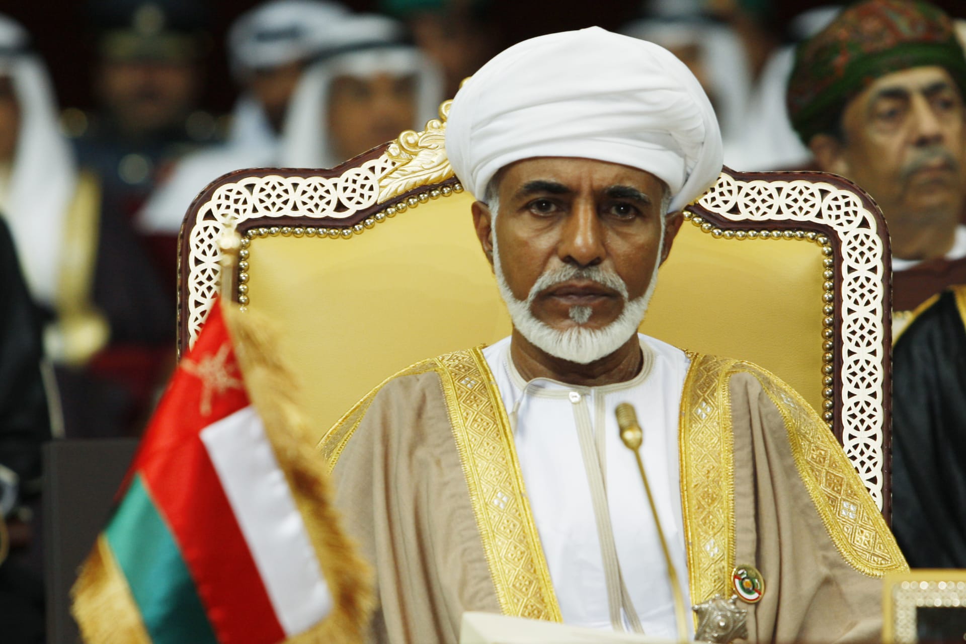 <p>Oman’s leader Sultan Qaboos bin Said attends the opening of the Gulf Cooperation Council (GCC) summit in Doha December 3, 2007. </p>
