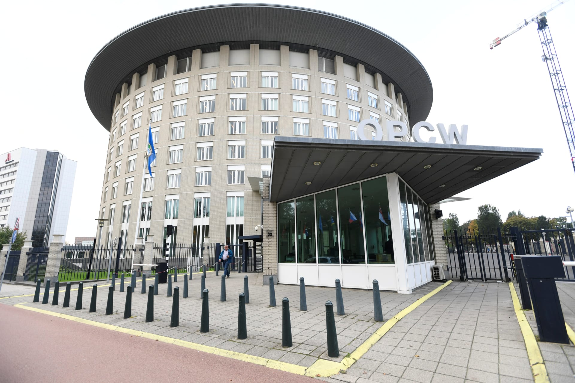 <p>The building of the Organization for the Prohibition of Chemical Weapons (OPCW) is pictured in The Hague, Netherlands on October 4, 2018. </p>
