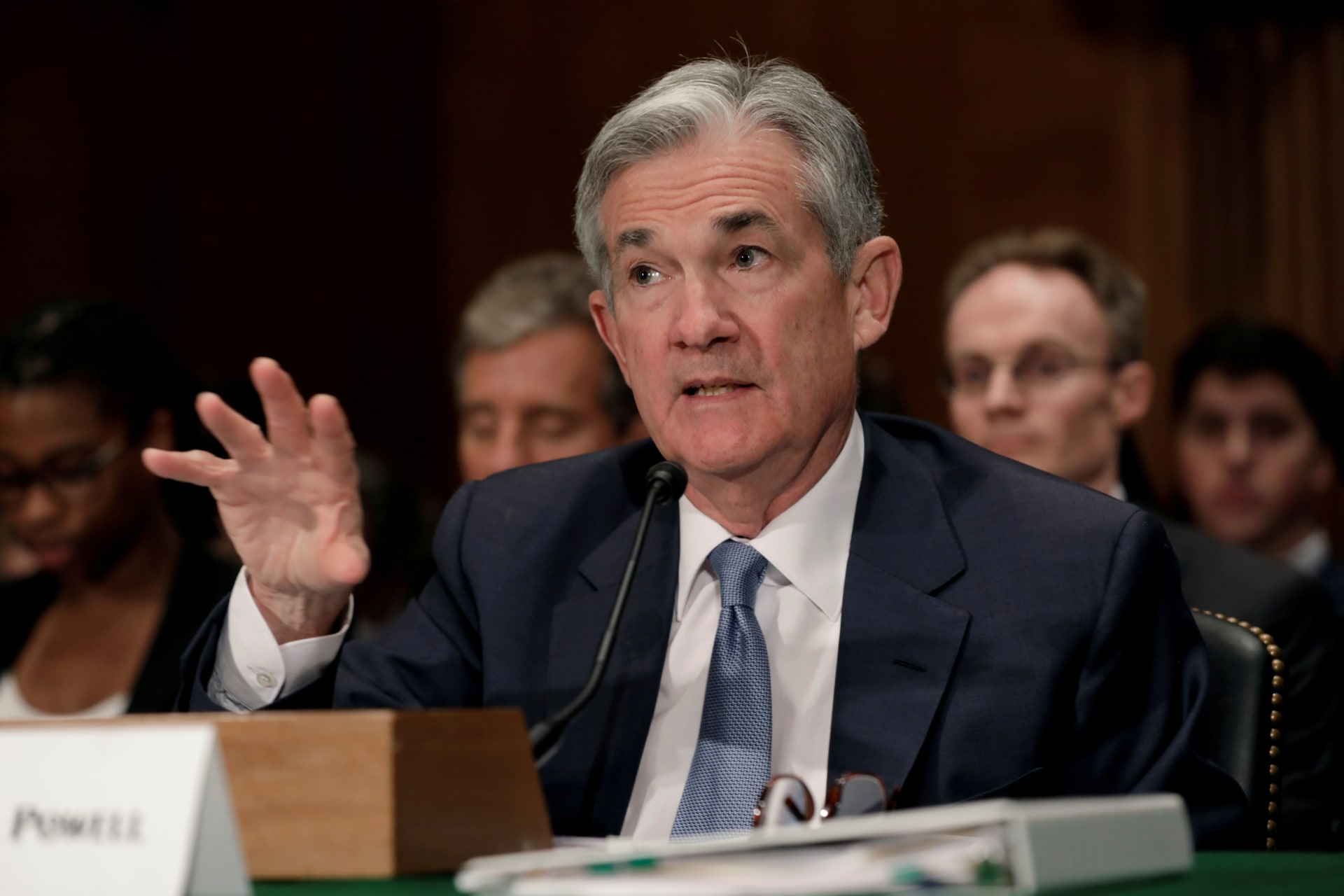 <p>Federal Reserve Board Chairman Jerome Powell testifies before a Senate Banking Housing and Urban Affairs Committee hearing.</p>
