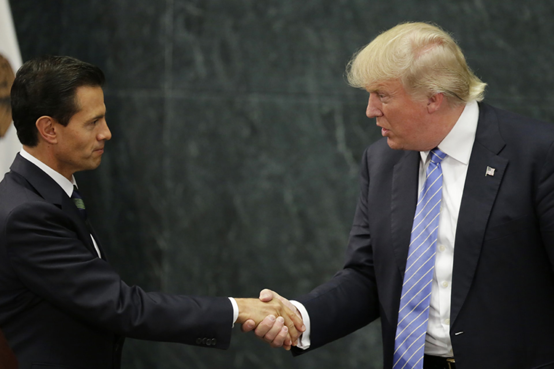 <p>U.S. President Donald J. Trump and Mexican President Enrique Pena Nieto meet in Mexico City.</p>
