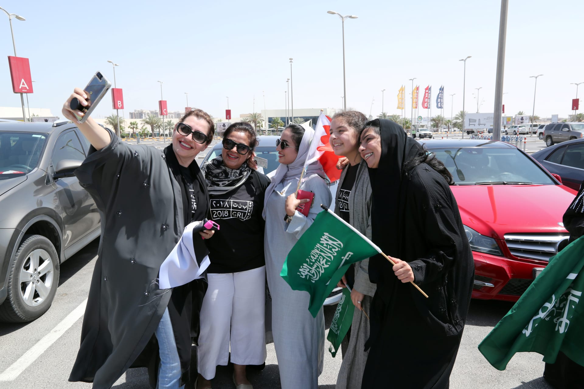 <p>Saudi women celebrate the lifting of the driving ban on women in east Saudi Arabia.</p>
