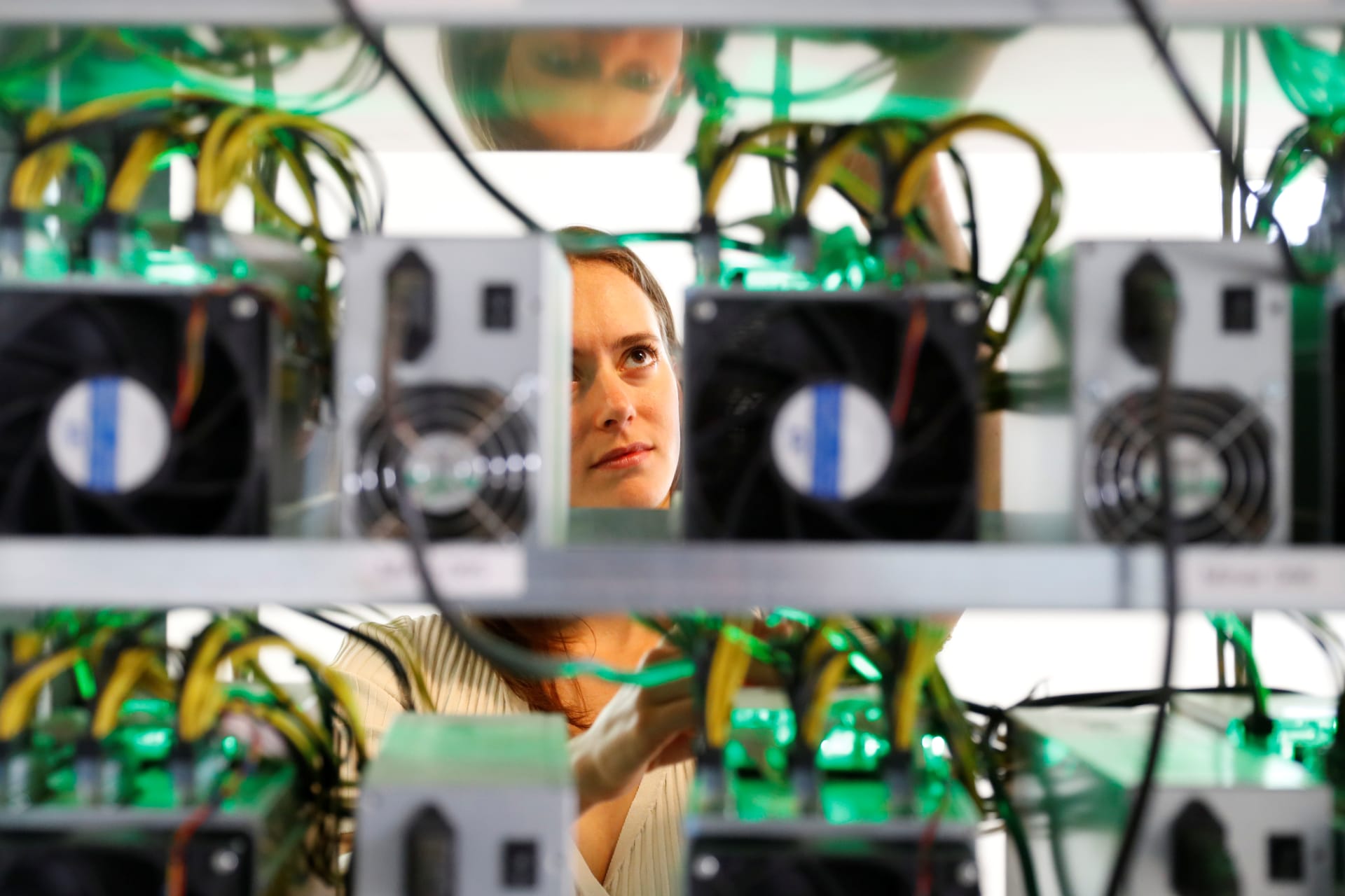 <p>HydroMiner CEO Nadine Damblon at their cryptocurrency farming operation in Austria. April 25, 2018.</p>
