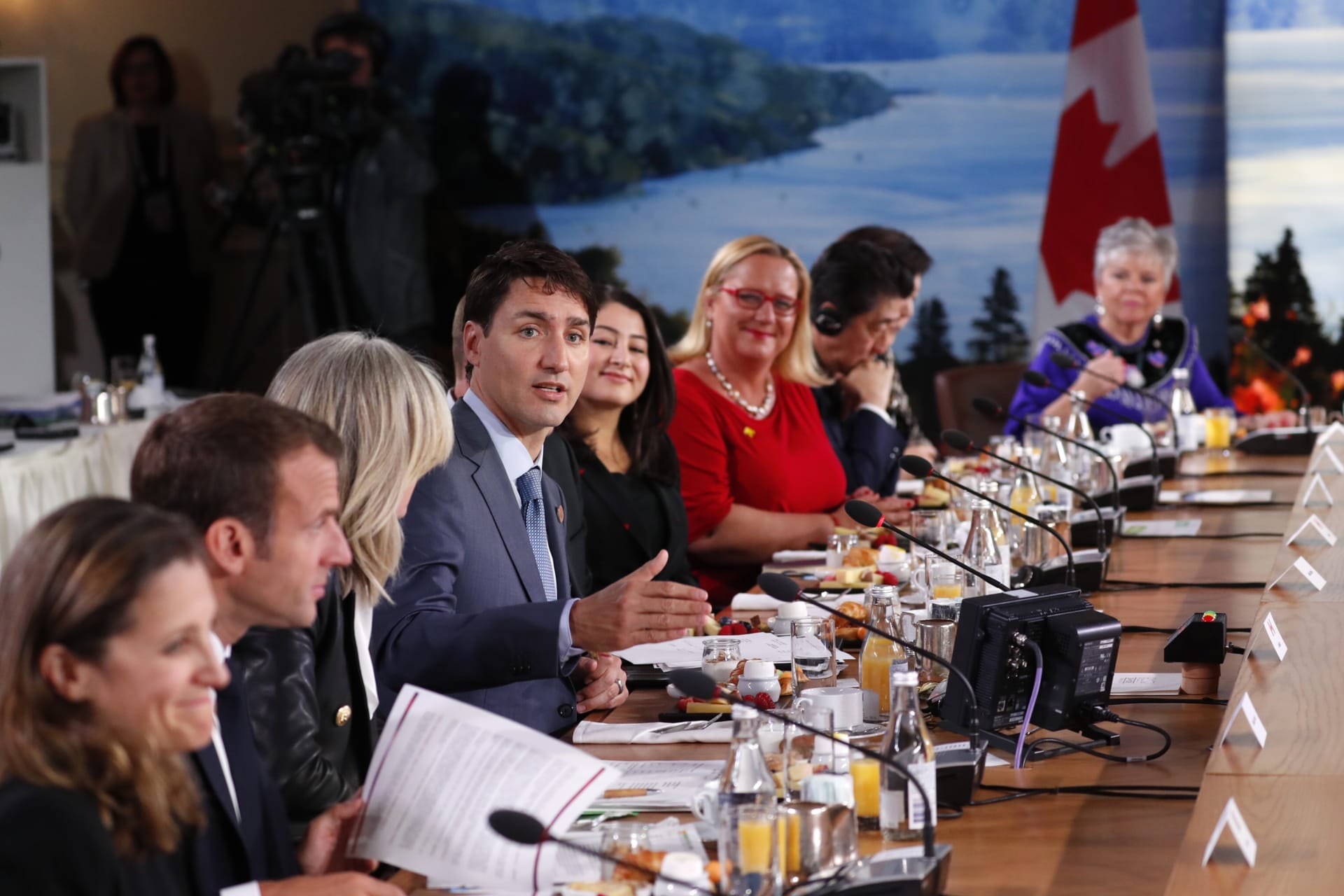 <p>Canada’s Prime Minister Justin Trudeau speaks at a G7 and Gender Equality Advisory Council meeting as part of a G7 summit in the Charlevoix.</p>
