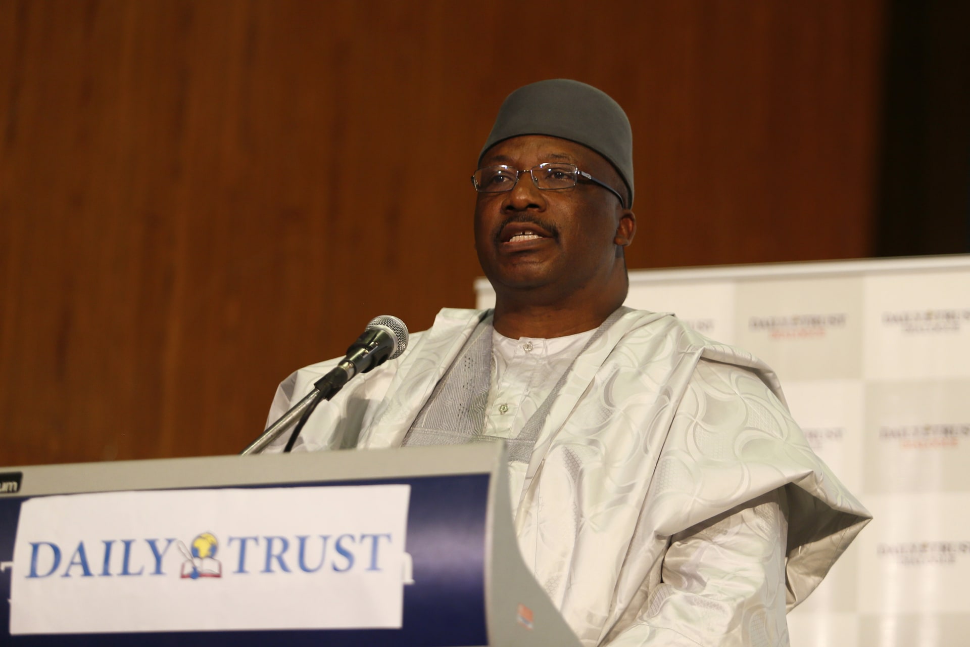 <p>Lt. General (ret.) Abdulrahman Dambazau, now the minister of the interior, speaks in Abuja, January 22, 2015. Minister Dambazau visited the prison where the attack occurred, as did federal and state delegations.</p>
