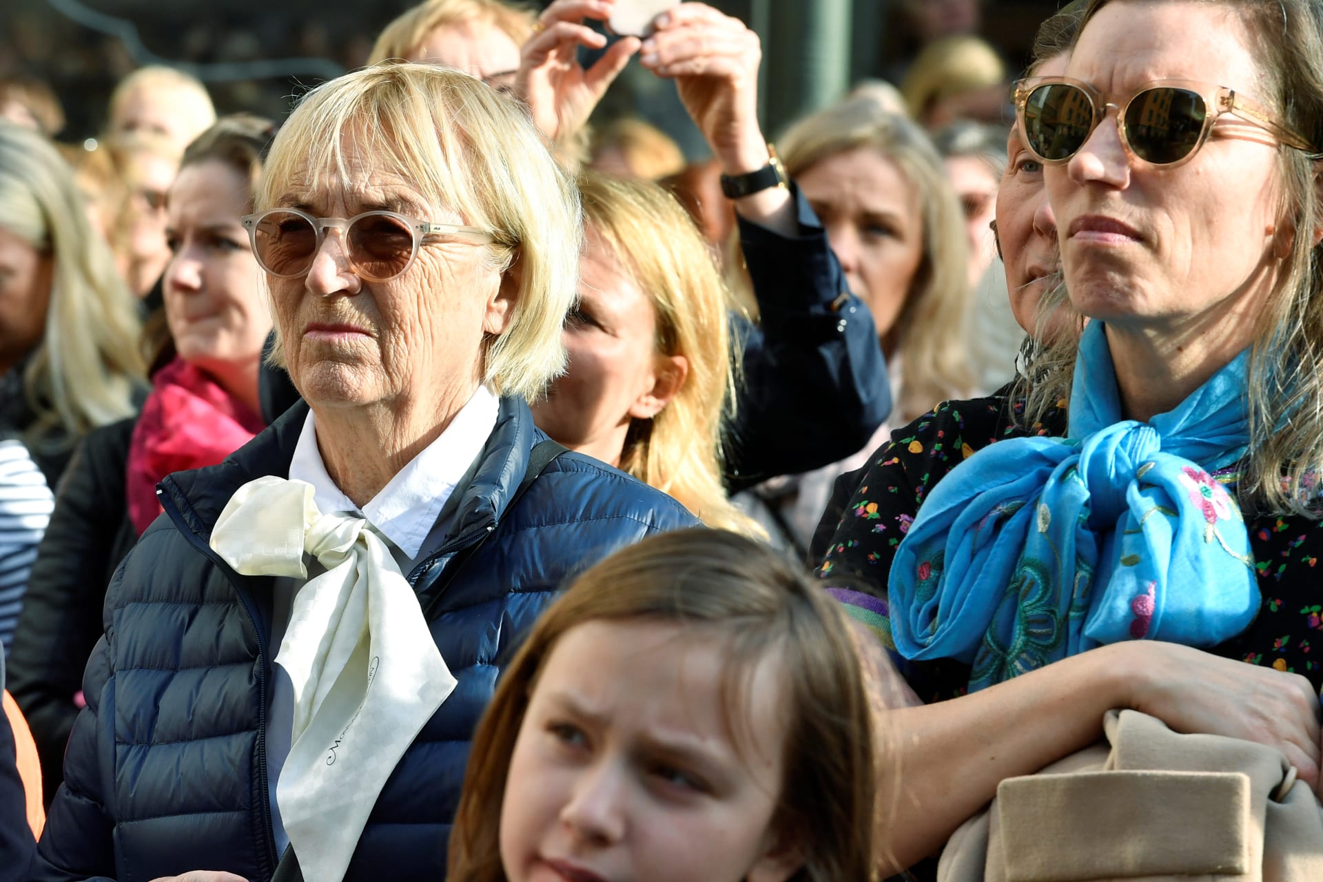 <p>Women wear bows at a demonstration in Stockholm, Sweden April, 2018.</p>
