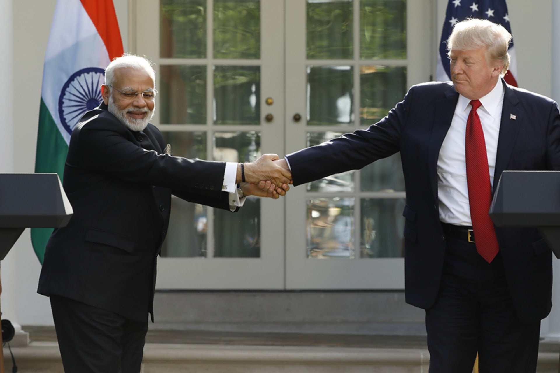 <p>Indian Prime Minister Narendra Modi and U.S. President Trump hold a joint news conferences at the White House.</p>

