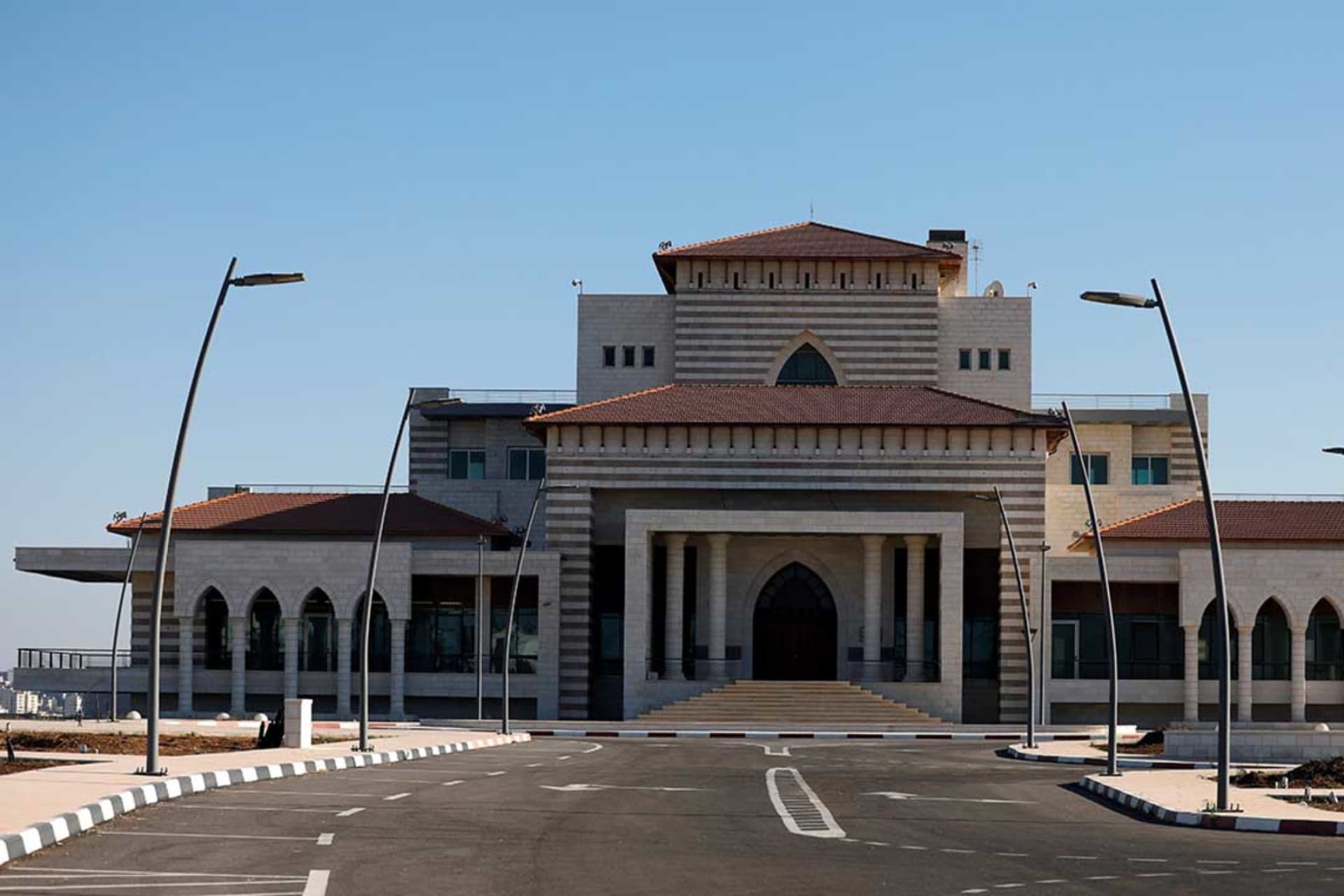 <p>The building of what used to be a Palestinian presidential palace is seen after it was turned into a national library, near the West Bank city of Ramallah on August 28, 2017. </p>
