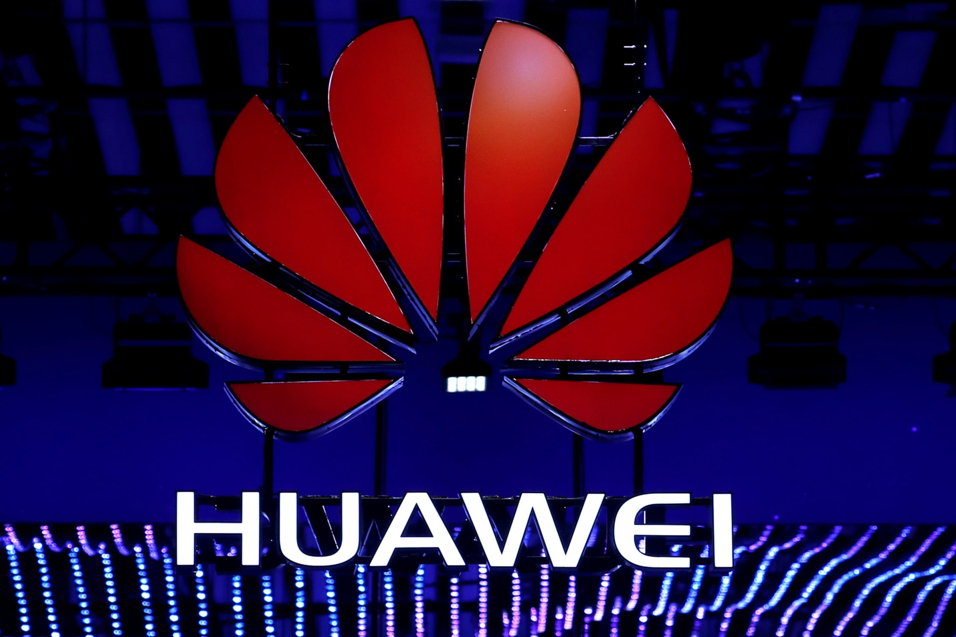 <p>The Huawei logo is seen during the Mobile World Congress in Barcelona, Spain, February 26, 2018. </p>
