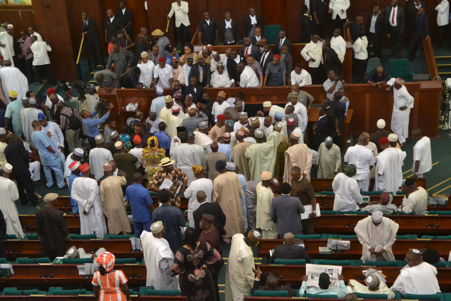 <p>Members of Parliament at the National Assembly in Abuja, Nigeria June 25, 2015.</p>
