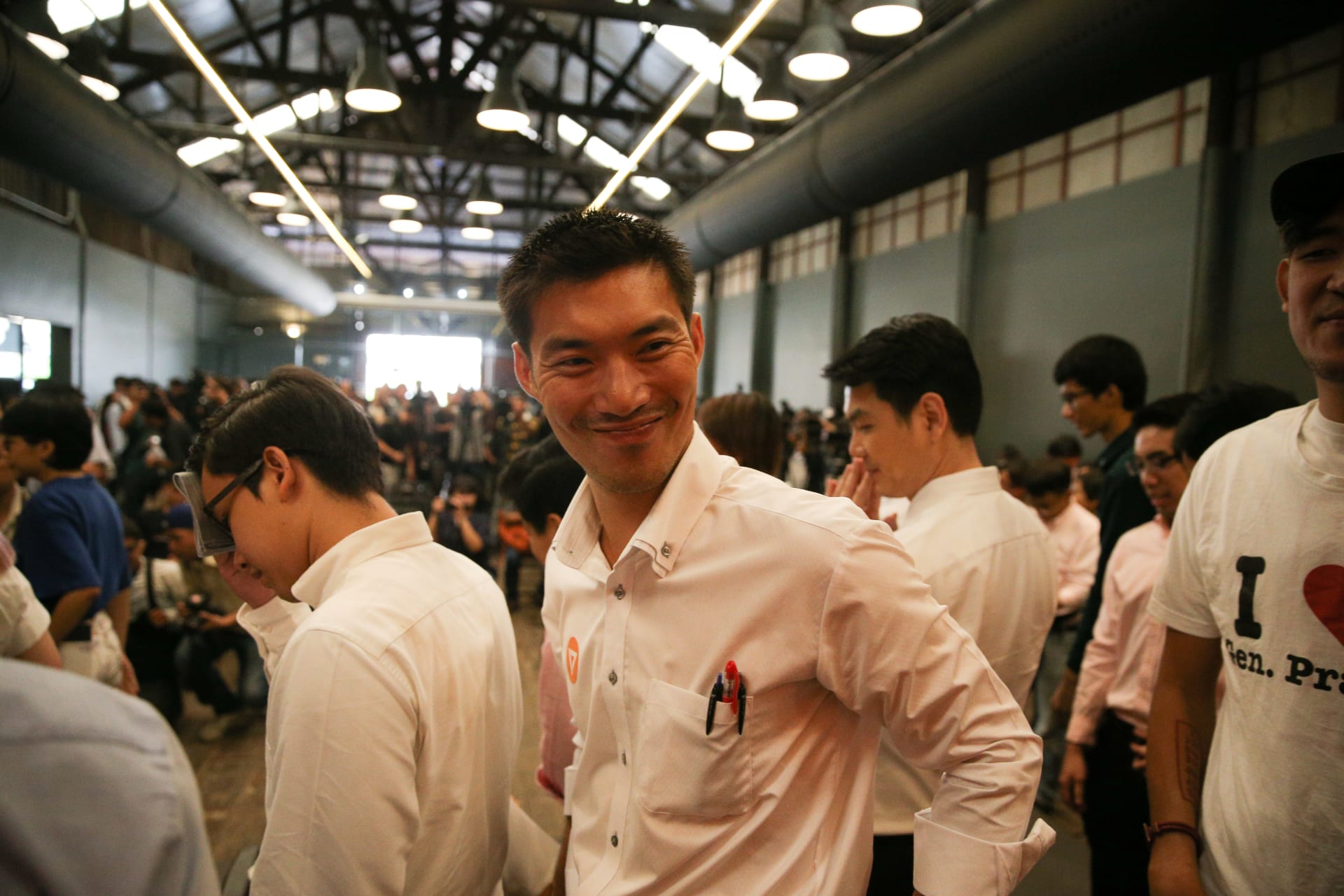 <p>Thanathorn Juangroongruangkit, the founder of Thailand’s Future Forward Party, smiles during the launch of the party in Bangkok, Thailand, on March 15, 2018.</p>
