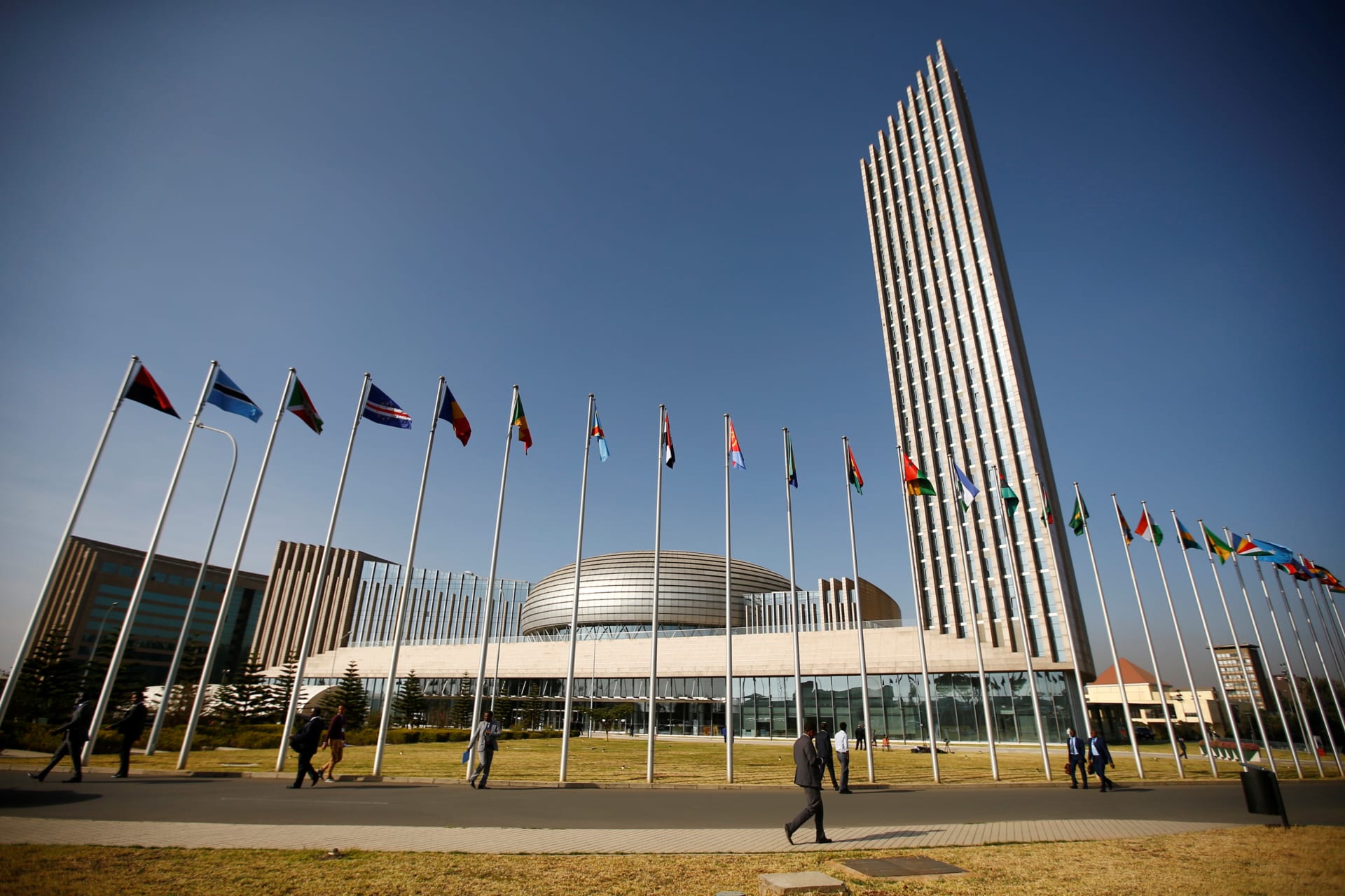 <p>A general view shows the headquarters of the African Union (AU) building in Ethiopia’s capital Addis Ababa in January 2017. </p>
