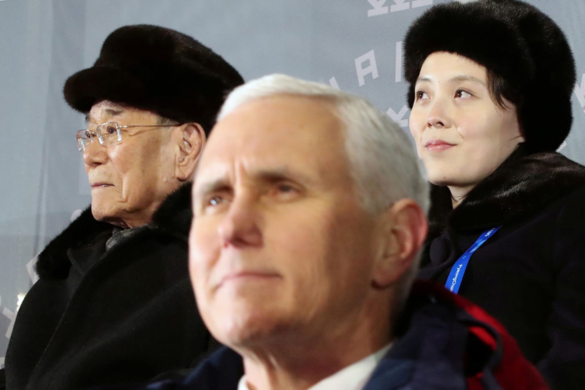 <p>U.S. Vice President Mike Pence, North Korea’s Kim Yong-nam, and North Korean leader Kim Jong-un’s sister Kim Yo-jong attend the Winter Olympics in Pyeongchang, South Korea. </p>
