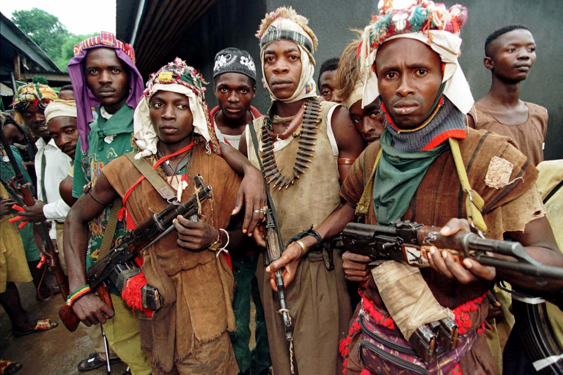 <p>Kamajors were trained and armed to protect their homelands from the Revolutionary United Front rebels and undisciplined elements of the Sierra Leone military who they accuse of looting and committing atrocities against them. June 15, 1997</p>
