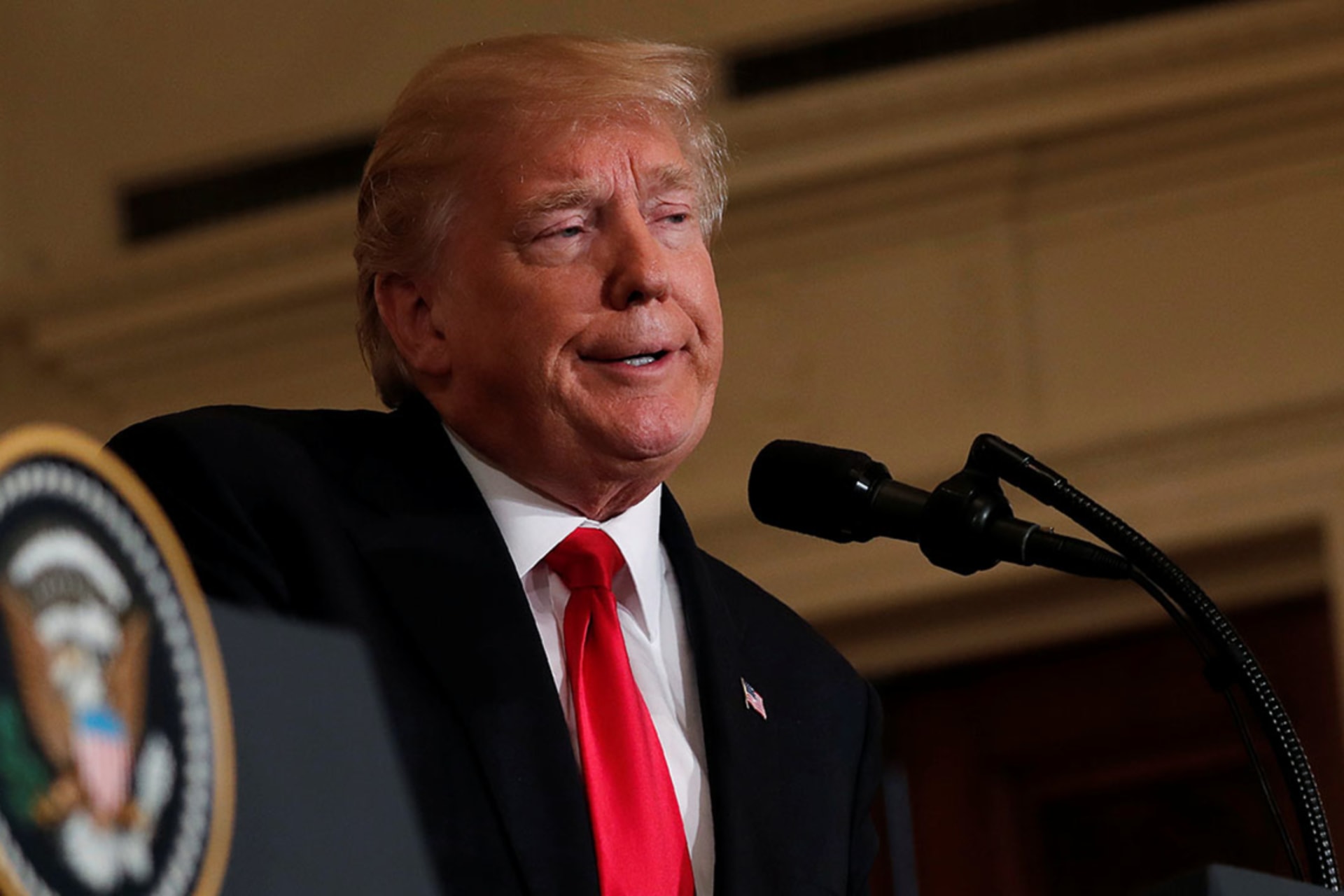 <p>U.S. President Donald Trump at a joint news conference with Norwegian Prime Minister Erna Solberg at the White House in Washington, U.S., January 10, 2018. He would meet with Congressional leaders to discuss immigration the following day.</p>
