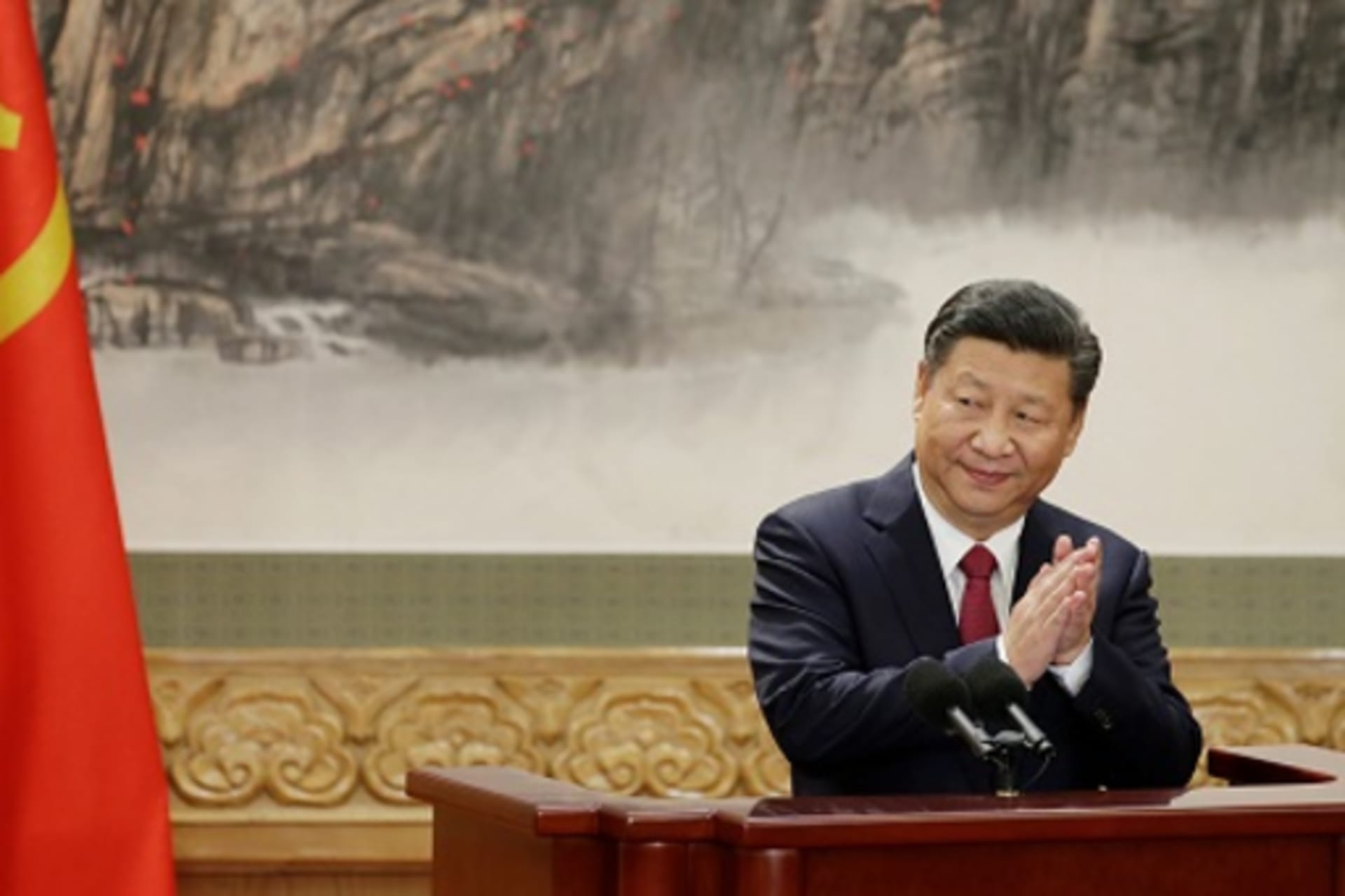 <p>Chinese President Xi Jinping delivers a speech at the nineteenth party congress in Beijing. </p>
