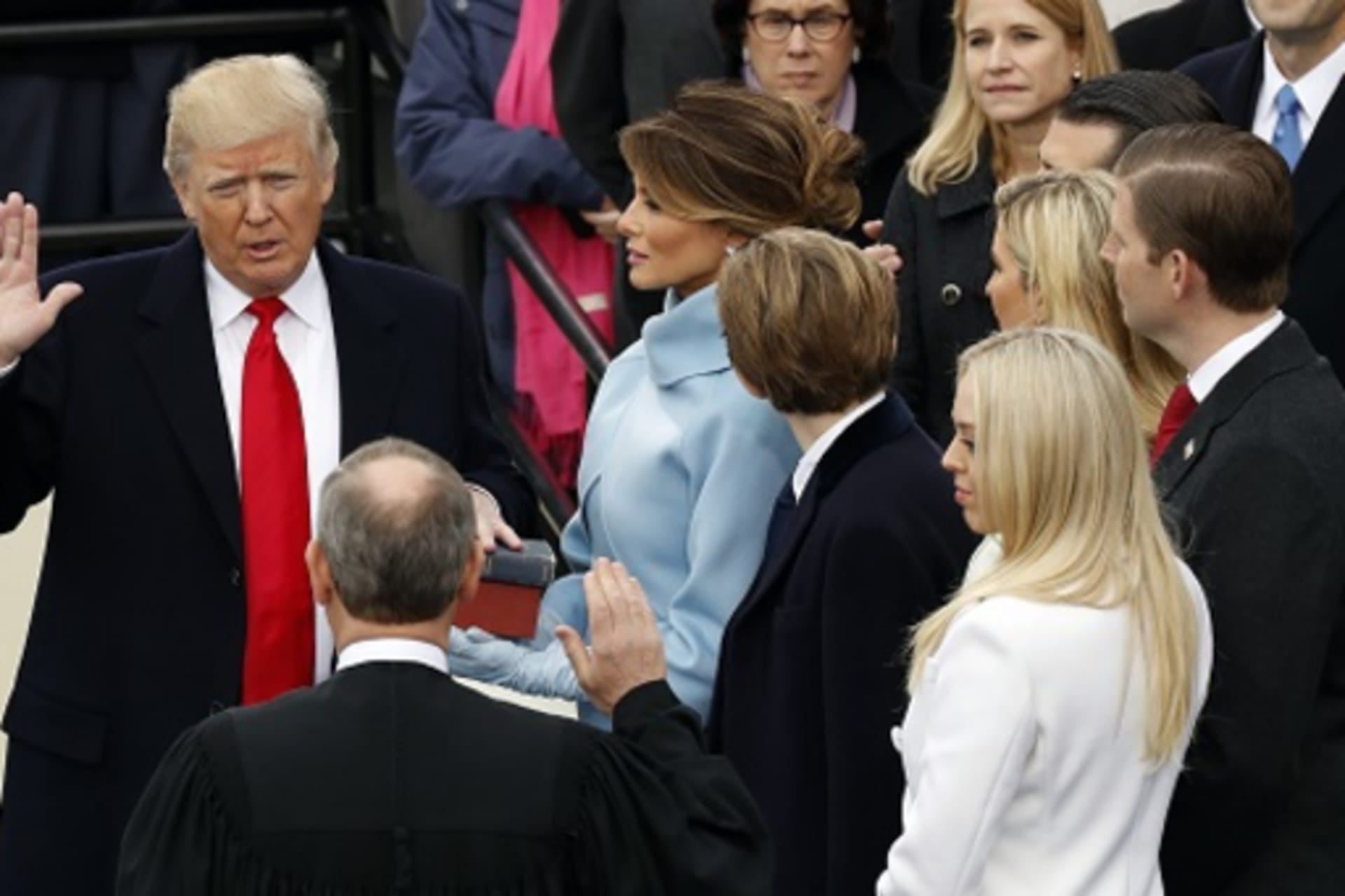 <p>Donald Trump is sworn in as the forty-fifth president of the United States. </p>