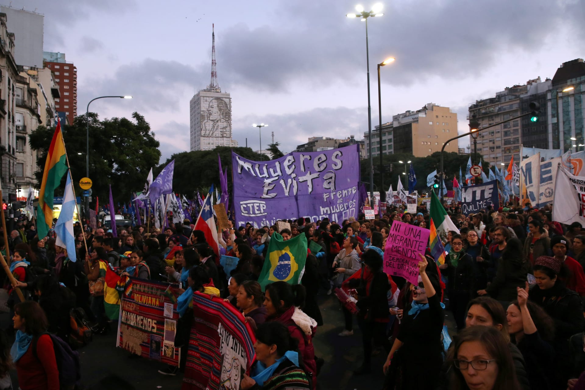 <p>Hundreds of people march during a protest against femicides and violence against women, in Buenos Aires, Argentina, in 2017.</p>
