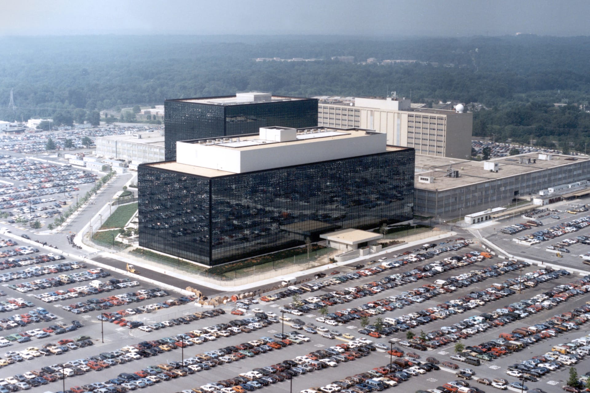 <p>An undated aerial handout photo shows the National Security Agency (NSA) headquarters building in Fort Meade, Maryland.</p>
