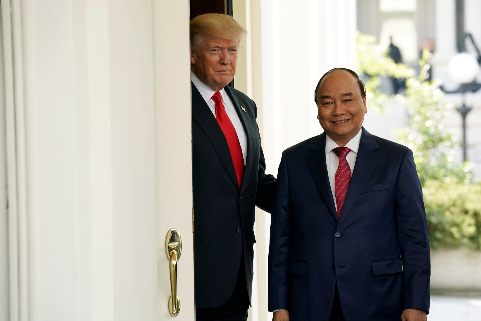 <p>U.S. President Donald J. Trump welcomes Vietnamese Prime Minister Nguyen Xuan Phuc at the White House, Washington, DC. </p>
