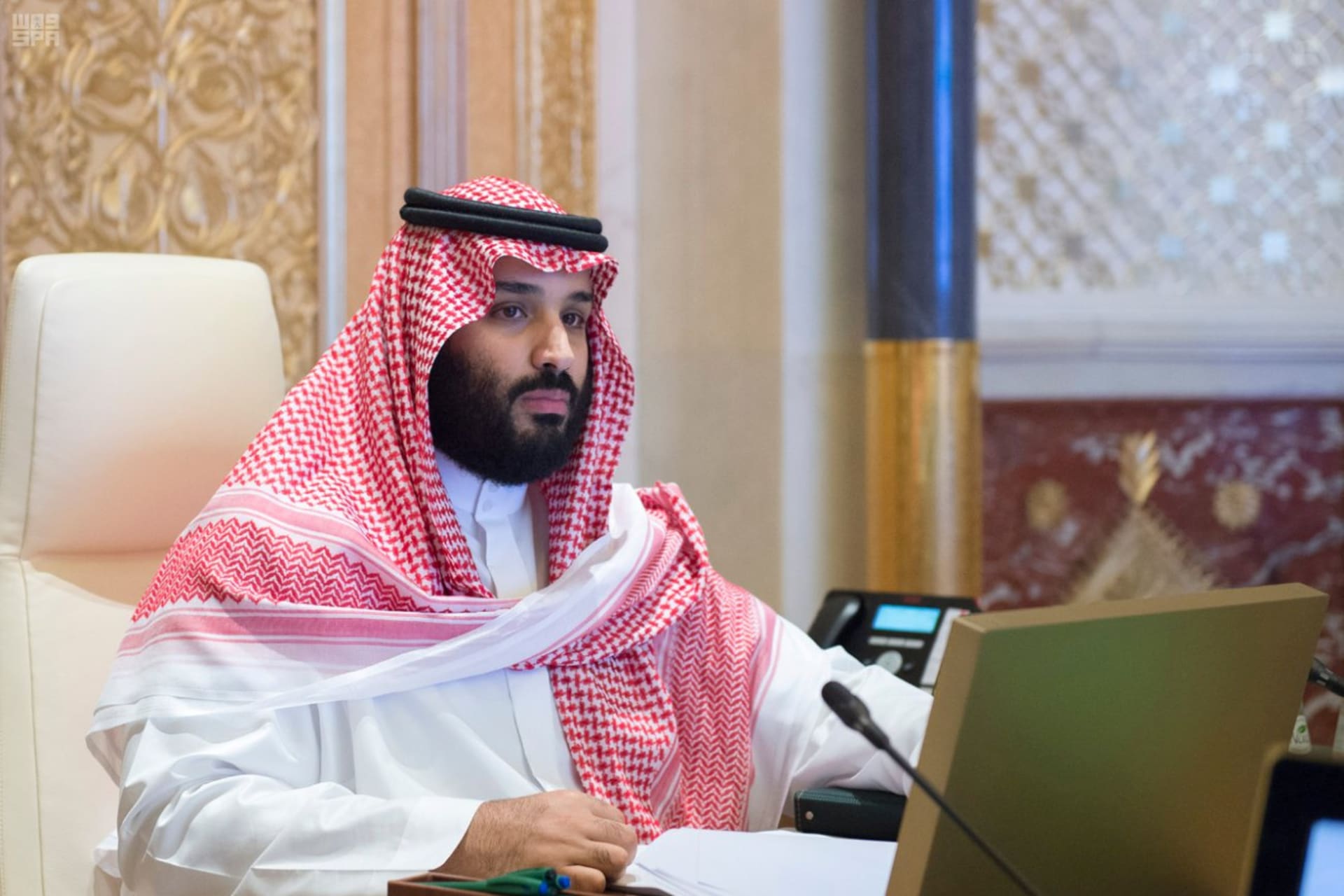 <p>Crown Prince Mohammed bin Salman presides over a meeting in Riyadh.</p>
