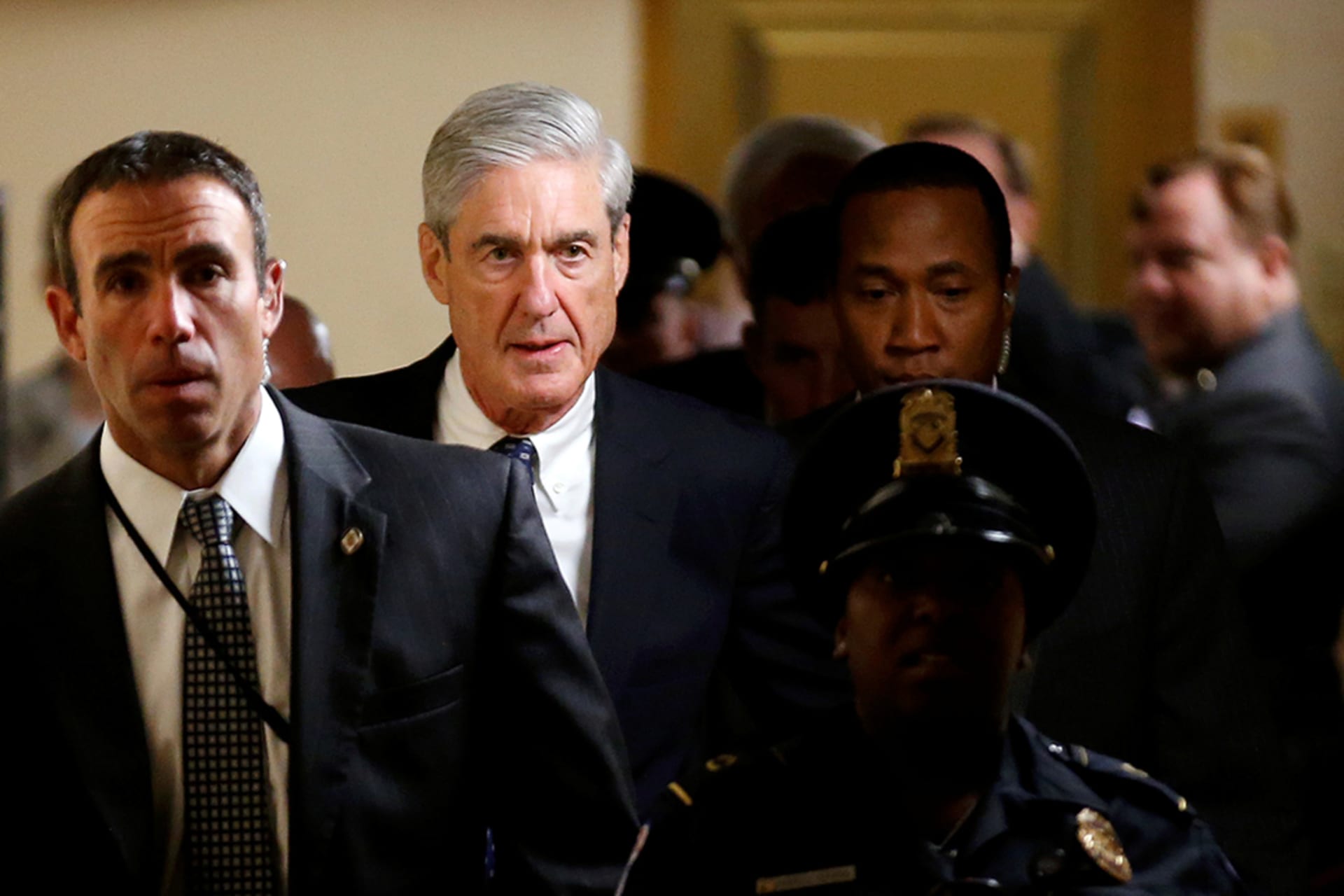 <p>Special Counsel Robert Mueller departs after briefing members of the U.S. Senate on his investigation of potential collusion between Russia and the Trump campaign, June 21, 2017.</p>
