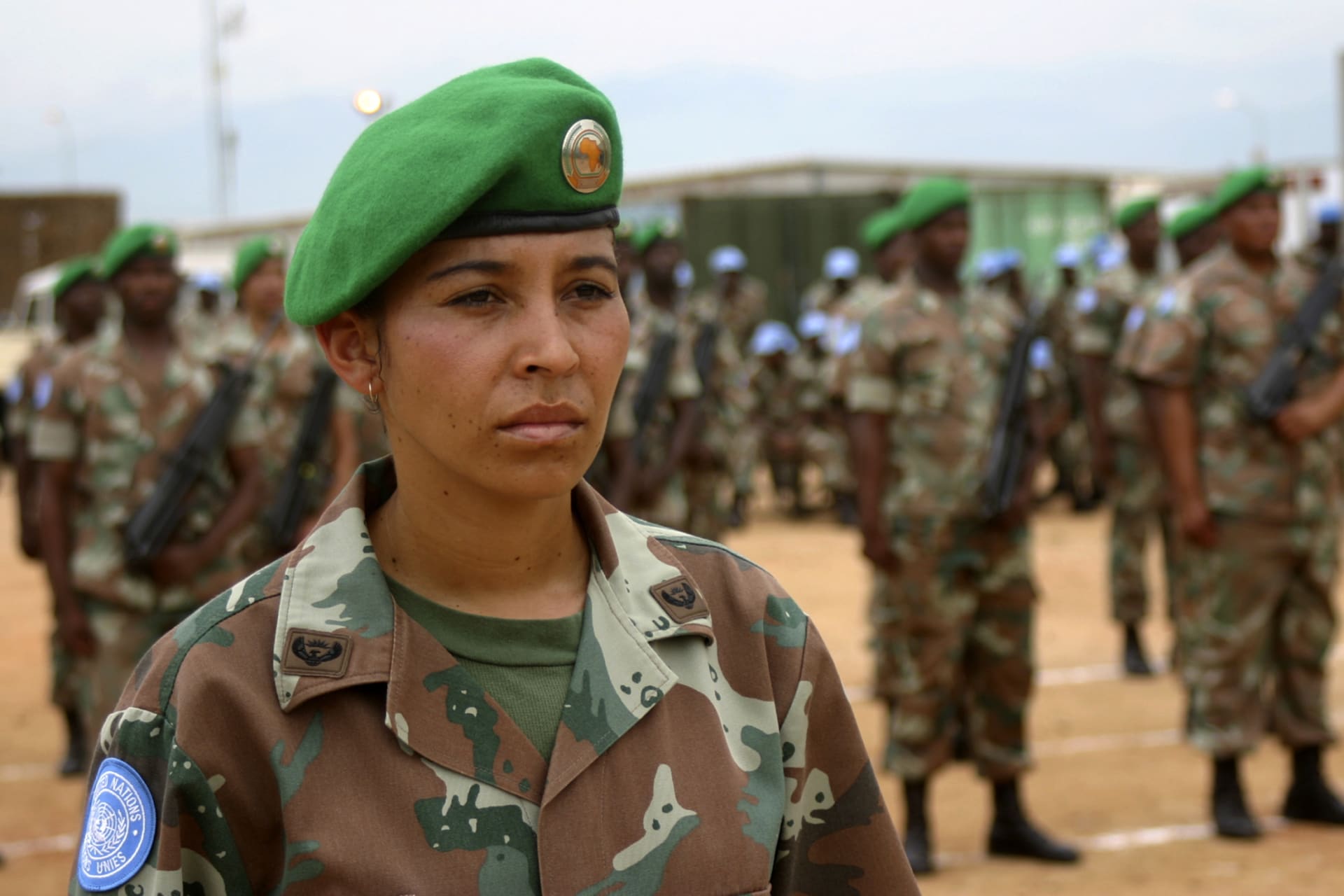 <p>United Nations peacekeeping troops from South Africa participate in a ceremony in Burundi’s capital Bujumbura.  The current mission has some 786 members.</p>
