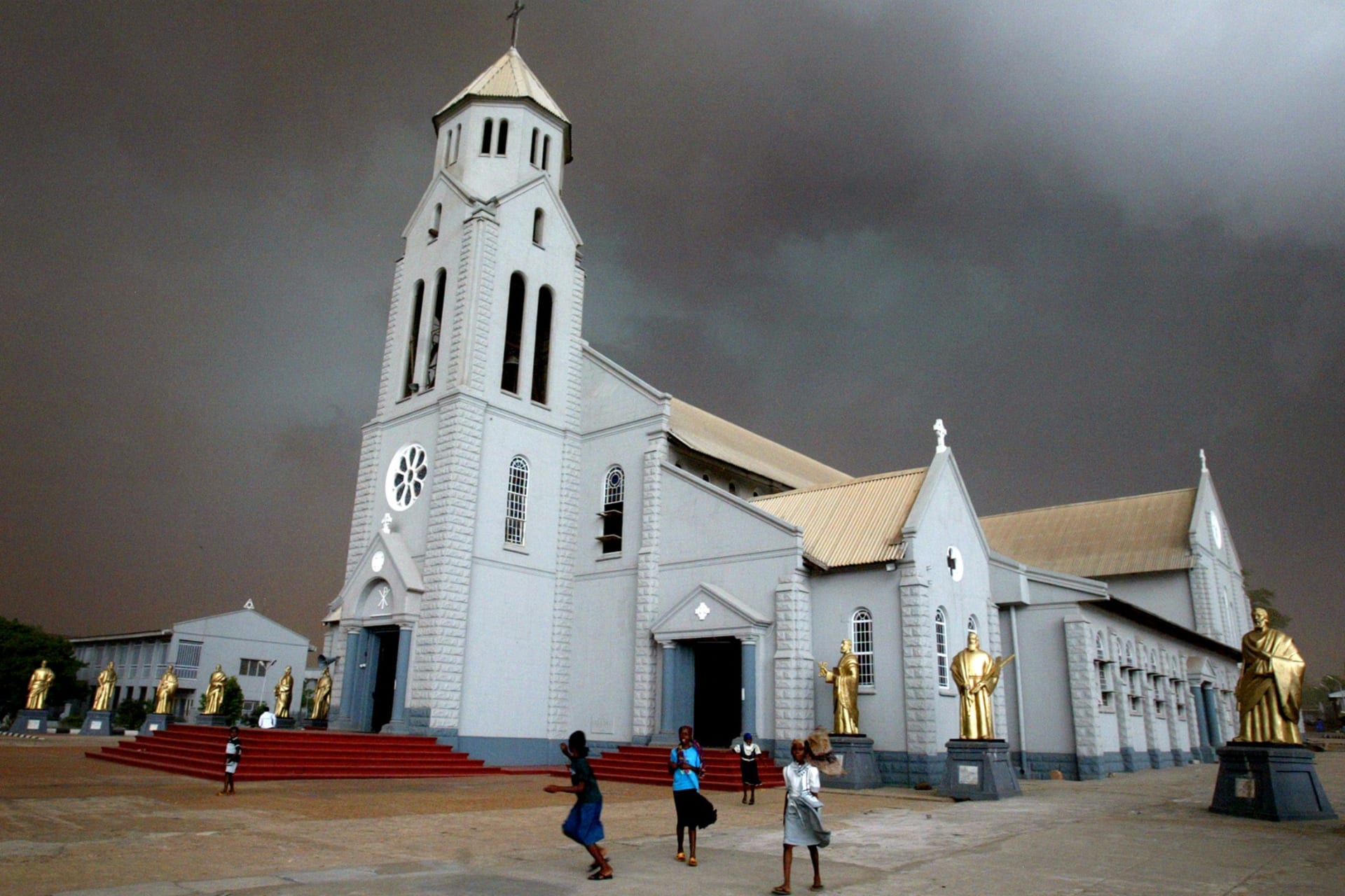 <p>Holy Trinity Cathedral, a Catholic basilica, in Onitsha, Nigeria, which was once part of the breakaway state of Biafra, on April 14, 2005.</p>