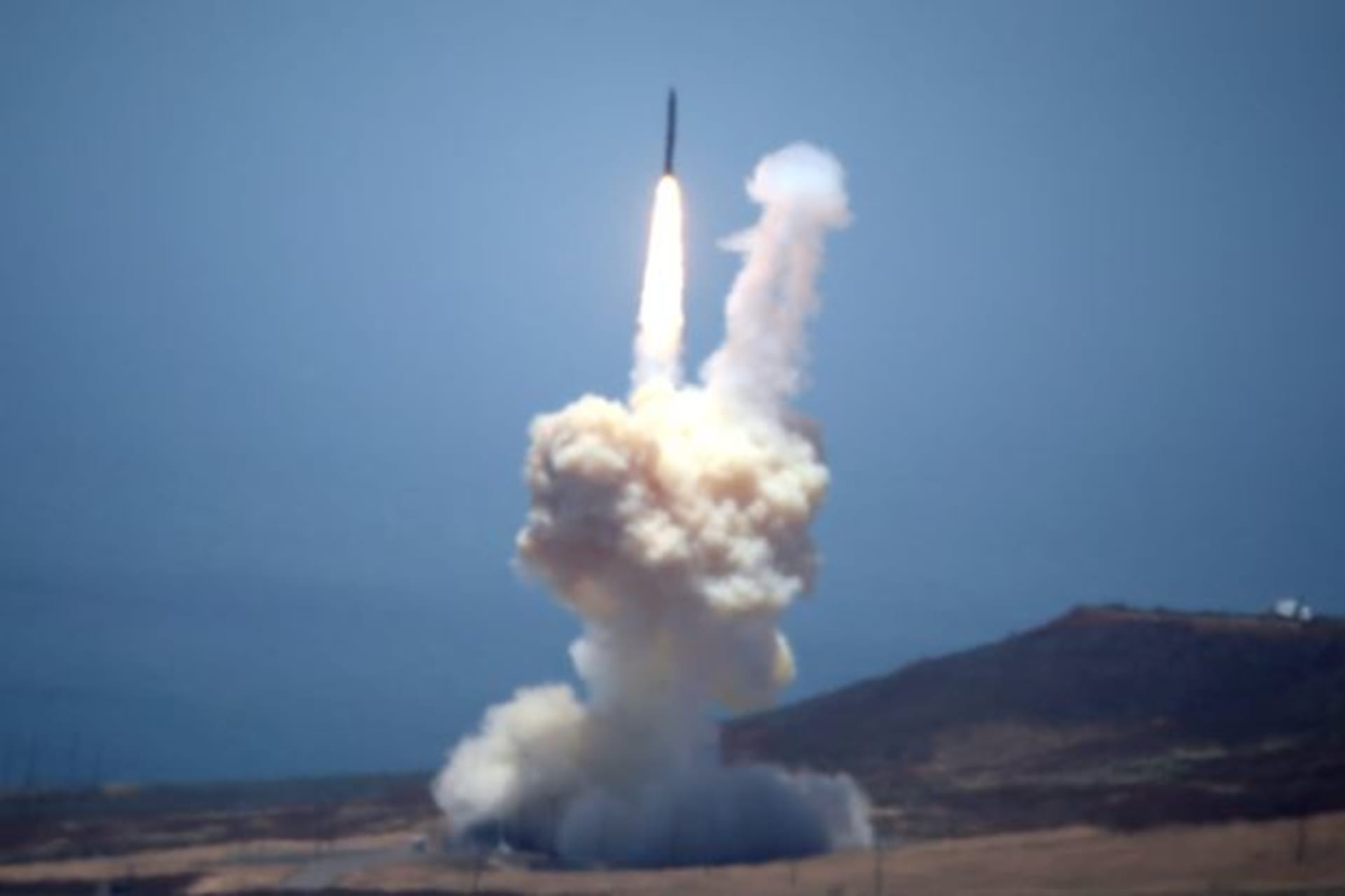 <p>The Ground-based Midcourse Defense (GMD) element of the U.S. ballistic missile defense system launches during a flight test from Vandenberg Air Force Base, California, U.S., May 30, 2017.</p>
