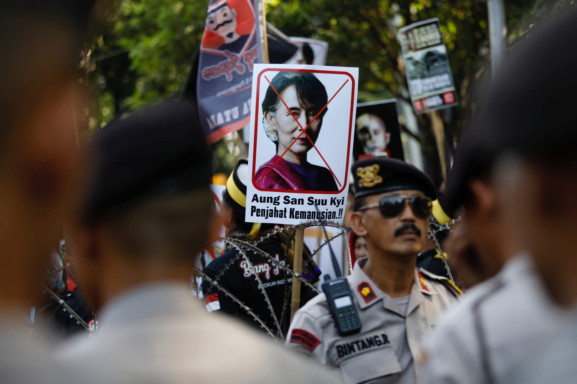 Protest against Aung San Suu Kyi