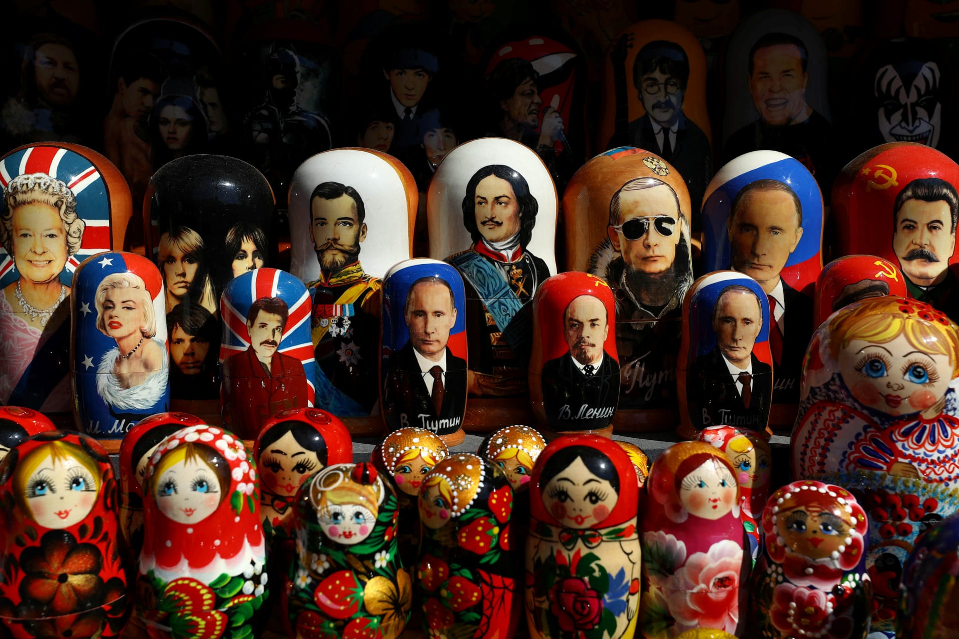 <p>Russian matryoshka dolls are on display at a market during a sunny day in St. Petersburg, Russia, June 16, 2017.</p>
