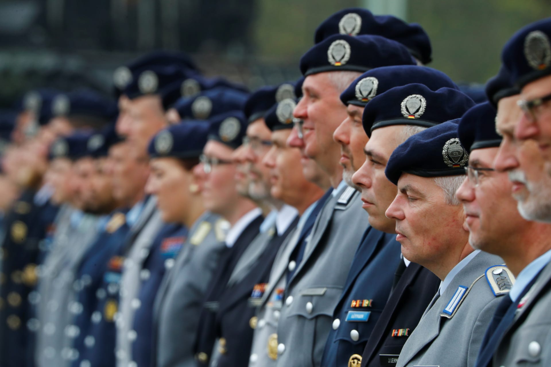 <p>Soldiers of Germany’s new Cyber and Information Space command line up during their unit’s inauguration in April 2017.</p>
