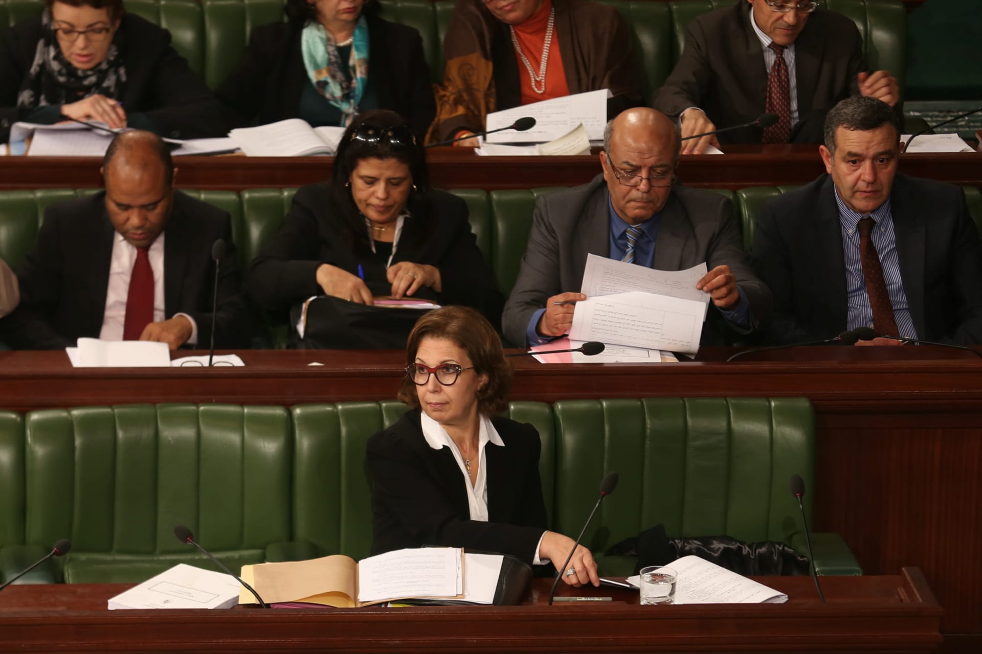 <p>Tunisia’s Finance Minister Lamia Zribi attends a plenary session in Tunis. Tunisia’s parliament recently passed new legislation to close legal loopholes allowing sexual violence to go unpunished. </p>