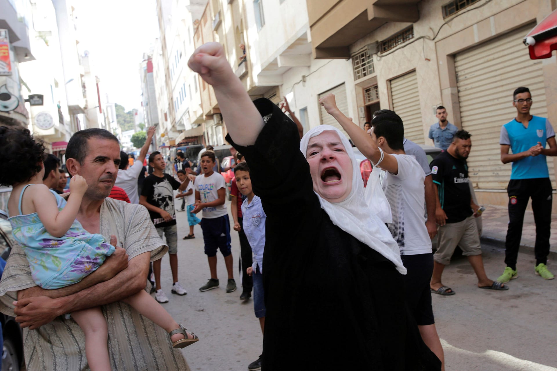 <p>A woman shouts slogans during a demonstration against official abuses and corruption in the town of al-Hoceima, Morocco (Youssef Boudlal/Reuters).</p>
